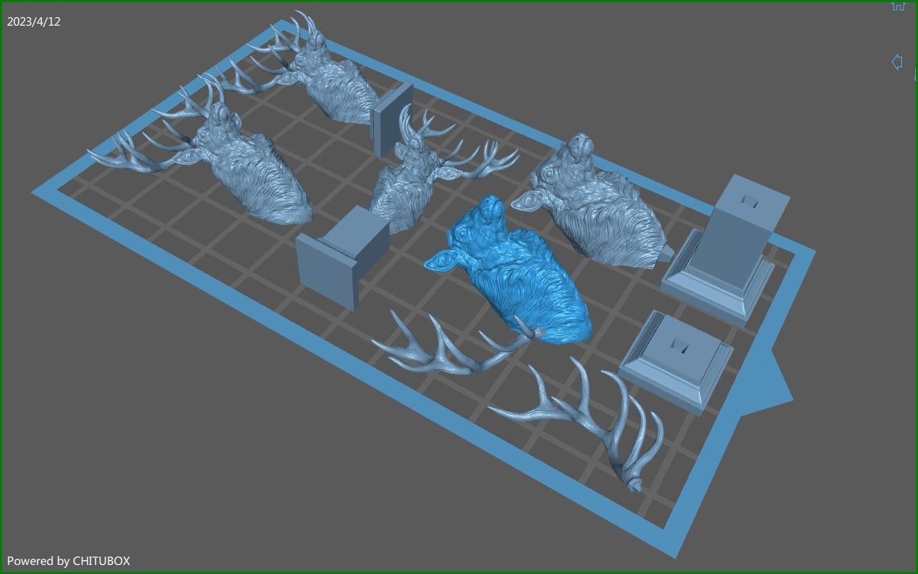 Red deer bust 3D print model_24