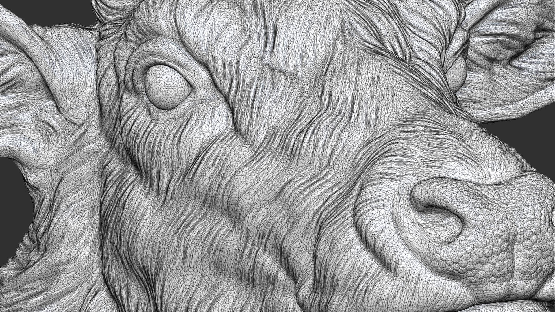 Red deer bust 3D print model_20