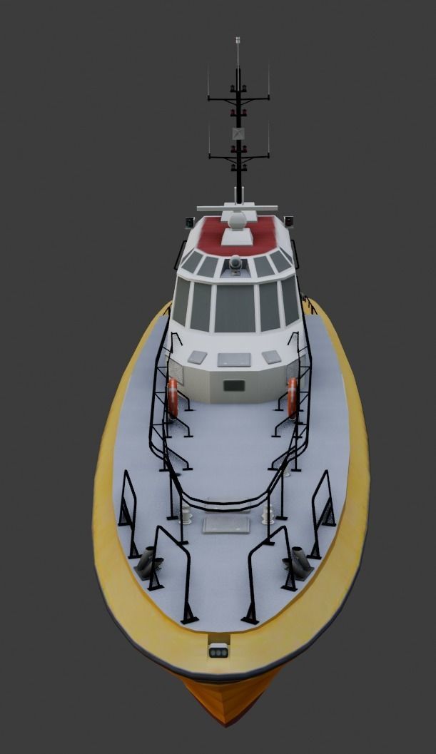Pilot boat 3d low-poly model Low-poly 3D model_4