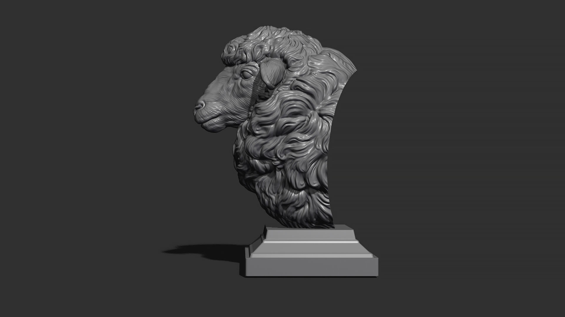 Sheep head 3D print model_16