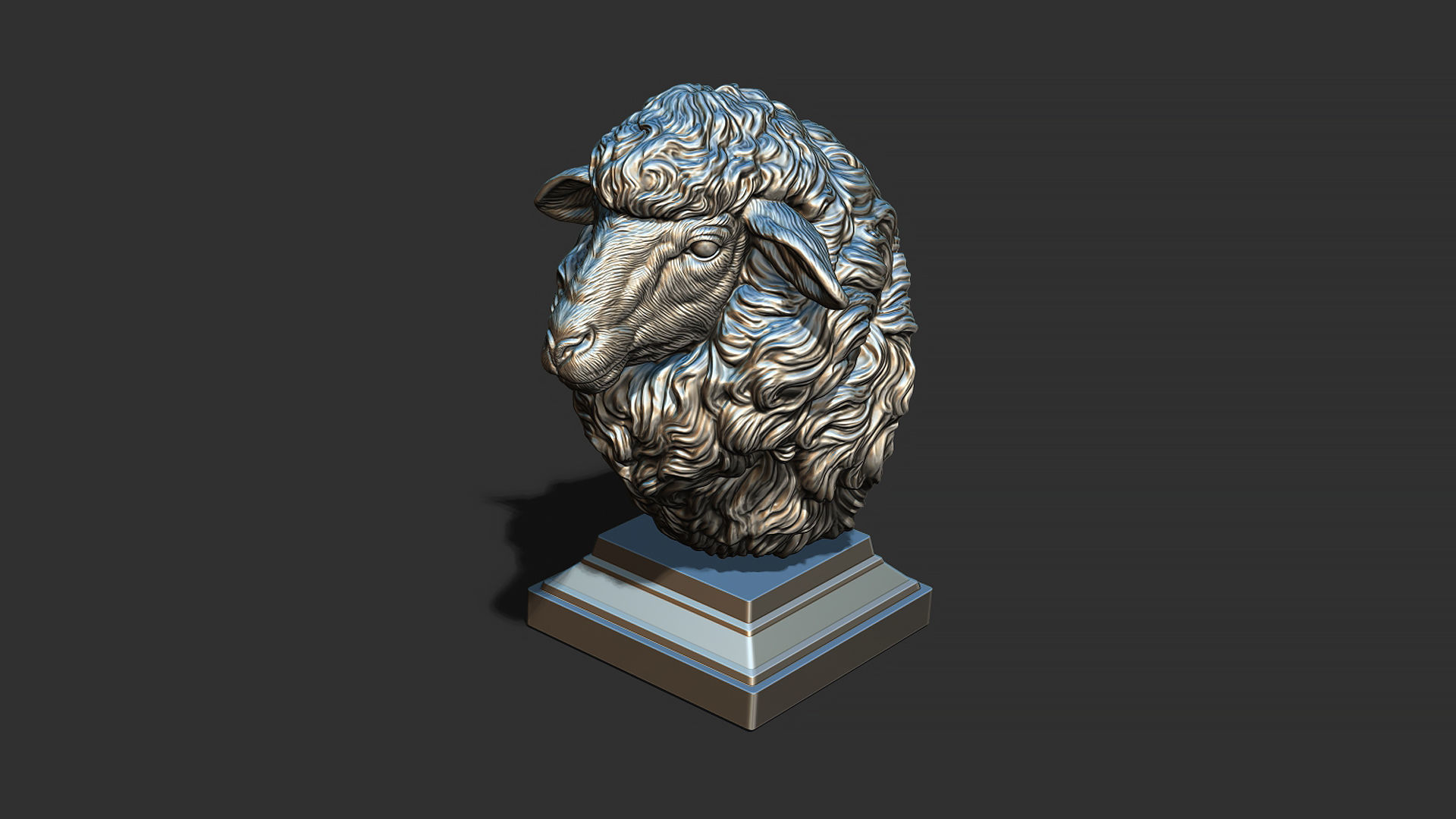 Sheep head 3D print model_13