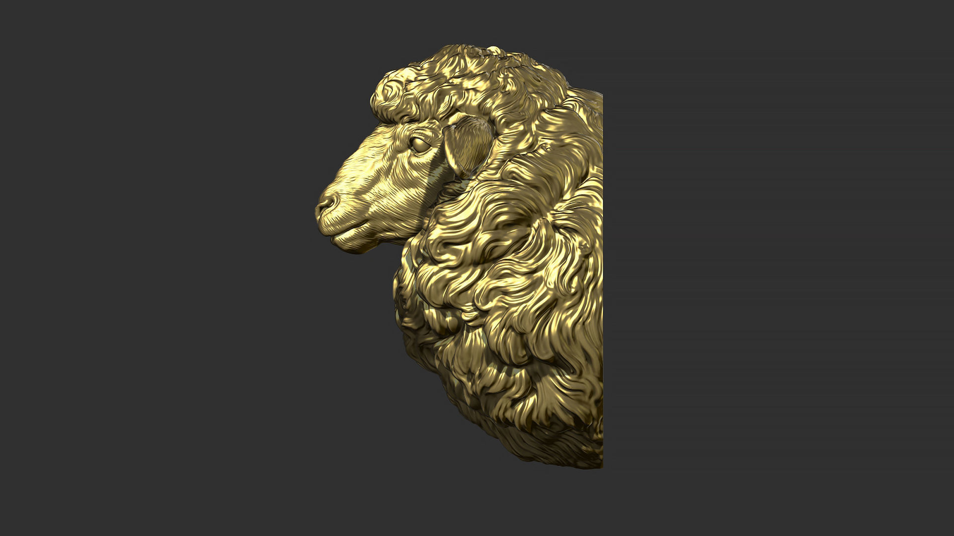 Sheep head 3D print model_4