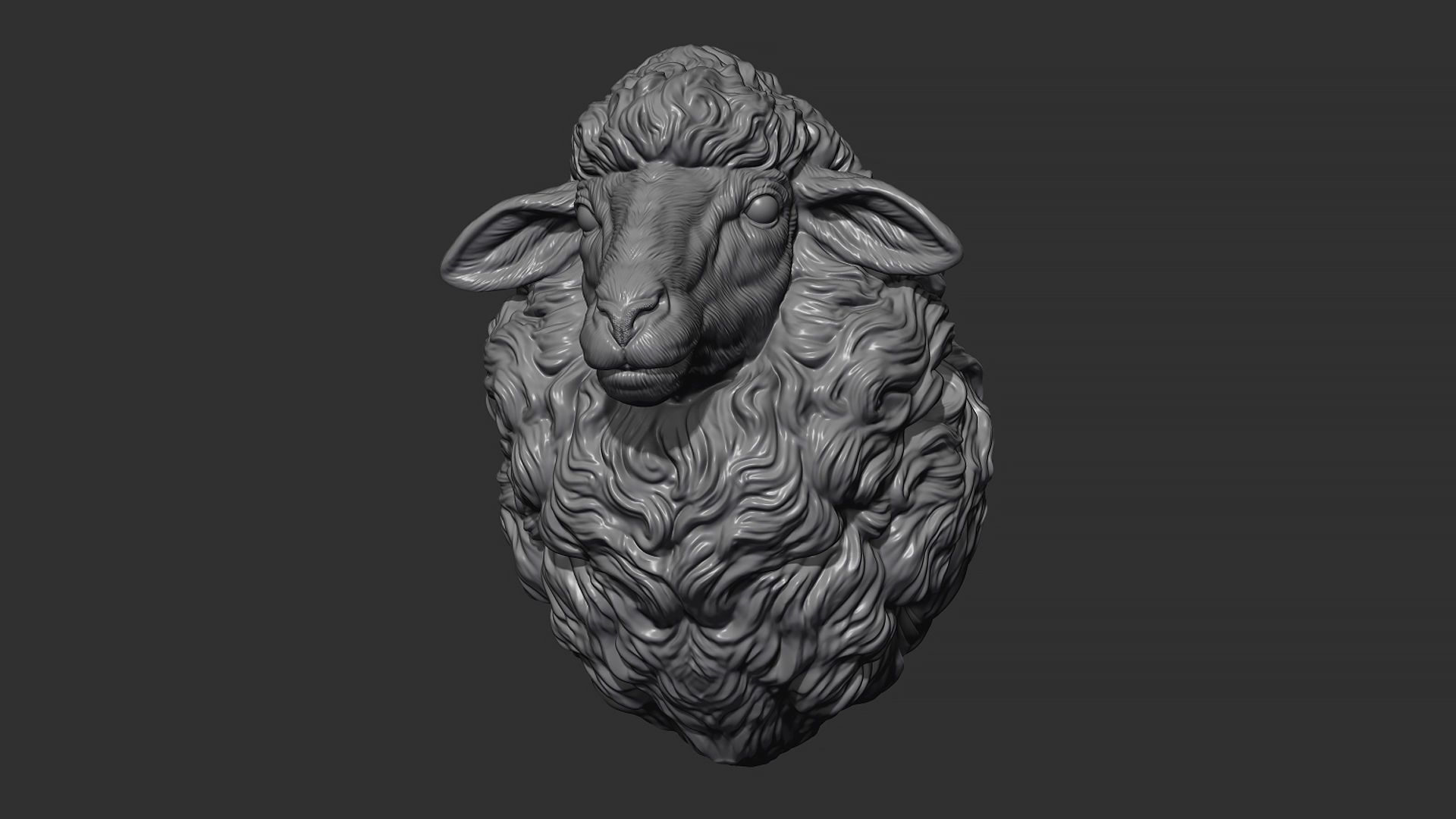 Sheep head 3D print model_10