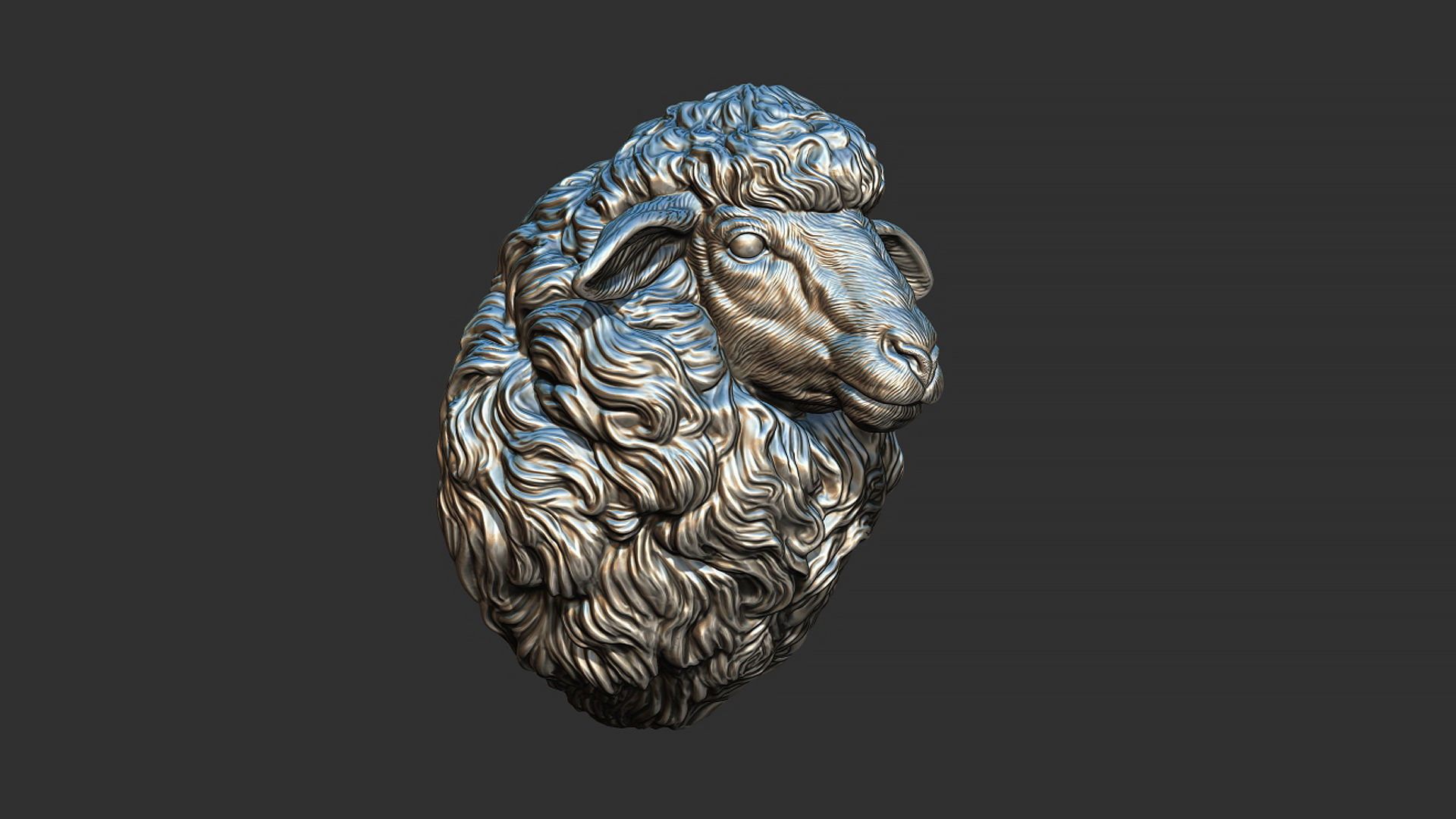 Sheep head 3D print model_2