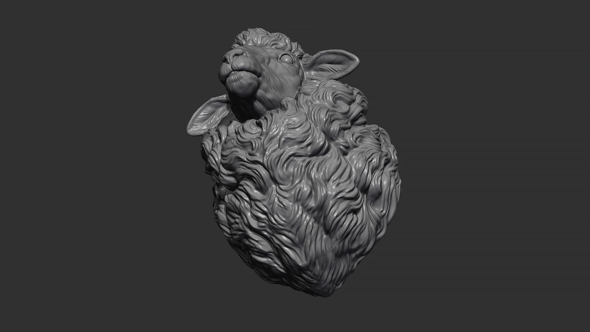 Sheep head 3D print model_12