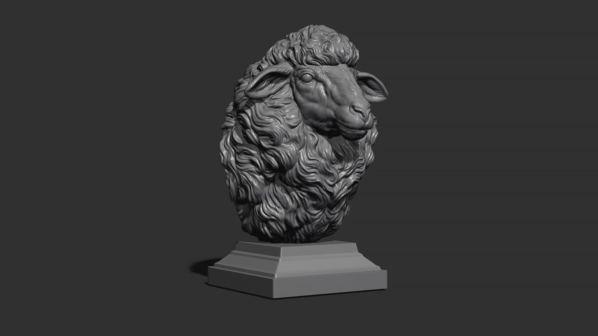 Sheep head 3D print model_17