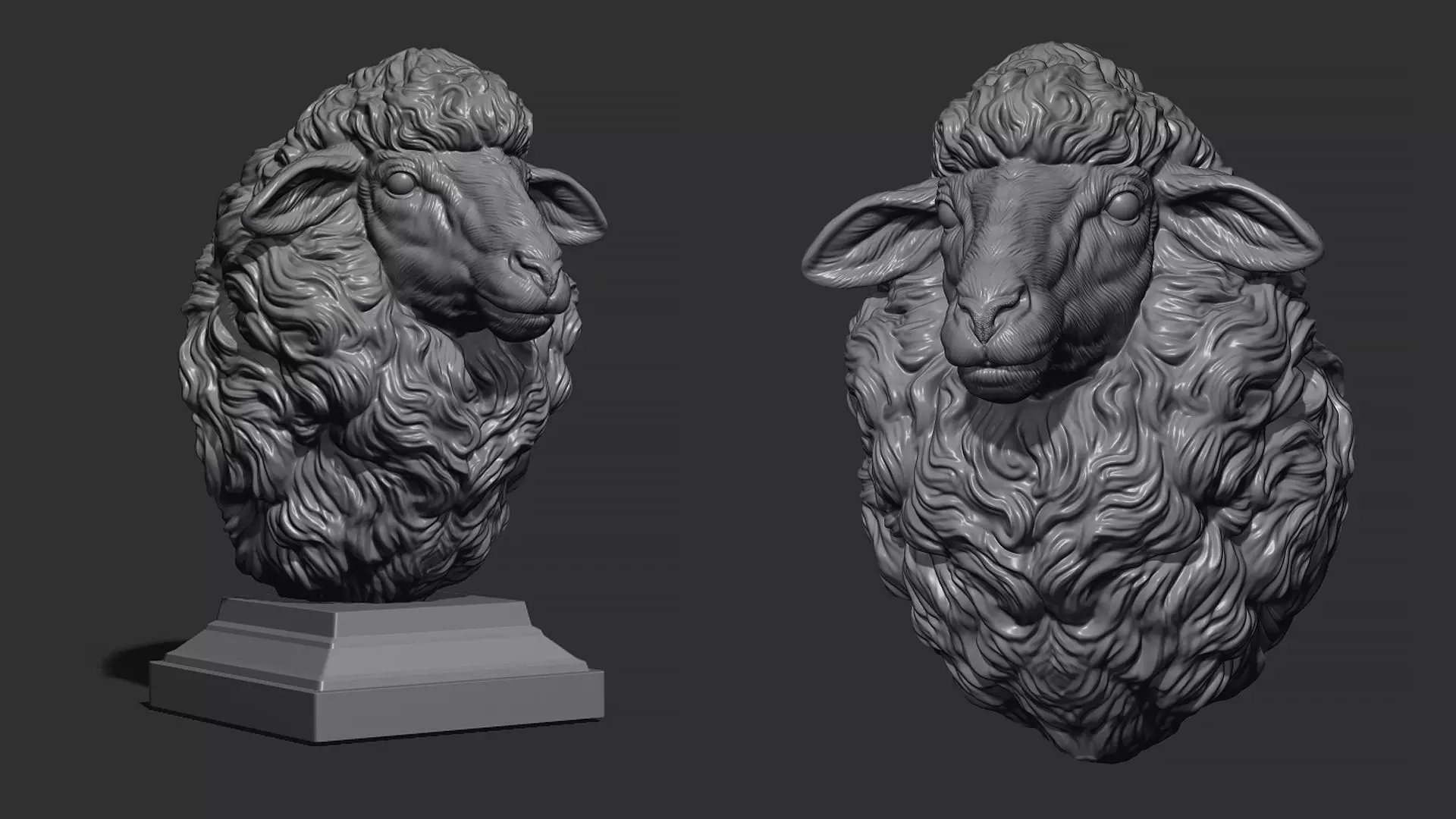 Sheep head 3D print model_0