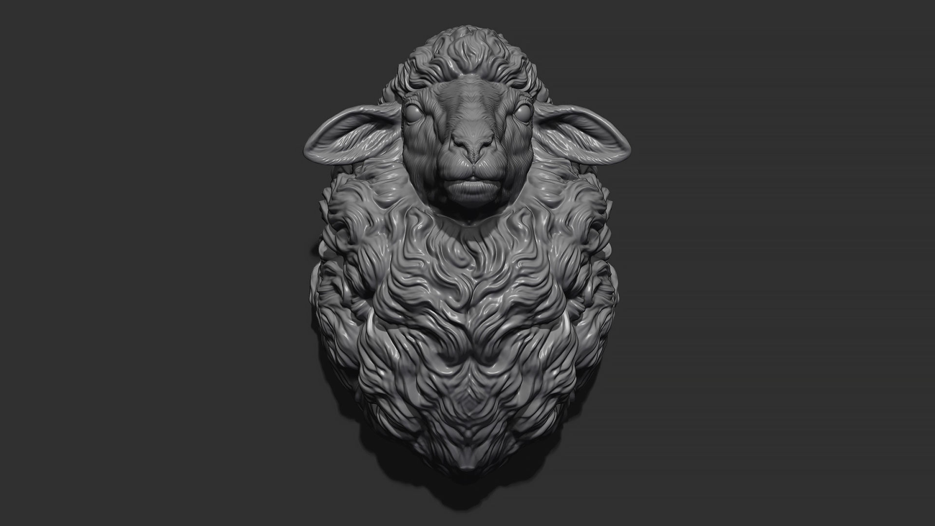 Sheep head 3D print model_6