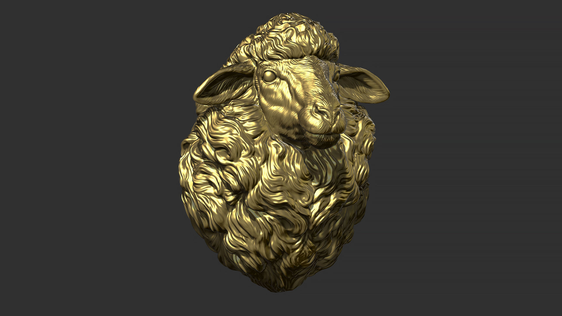 Sheep head 3D print model_3