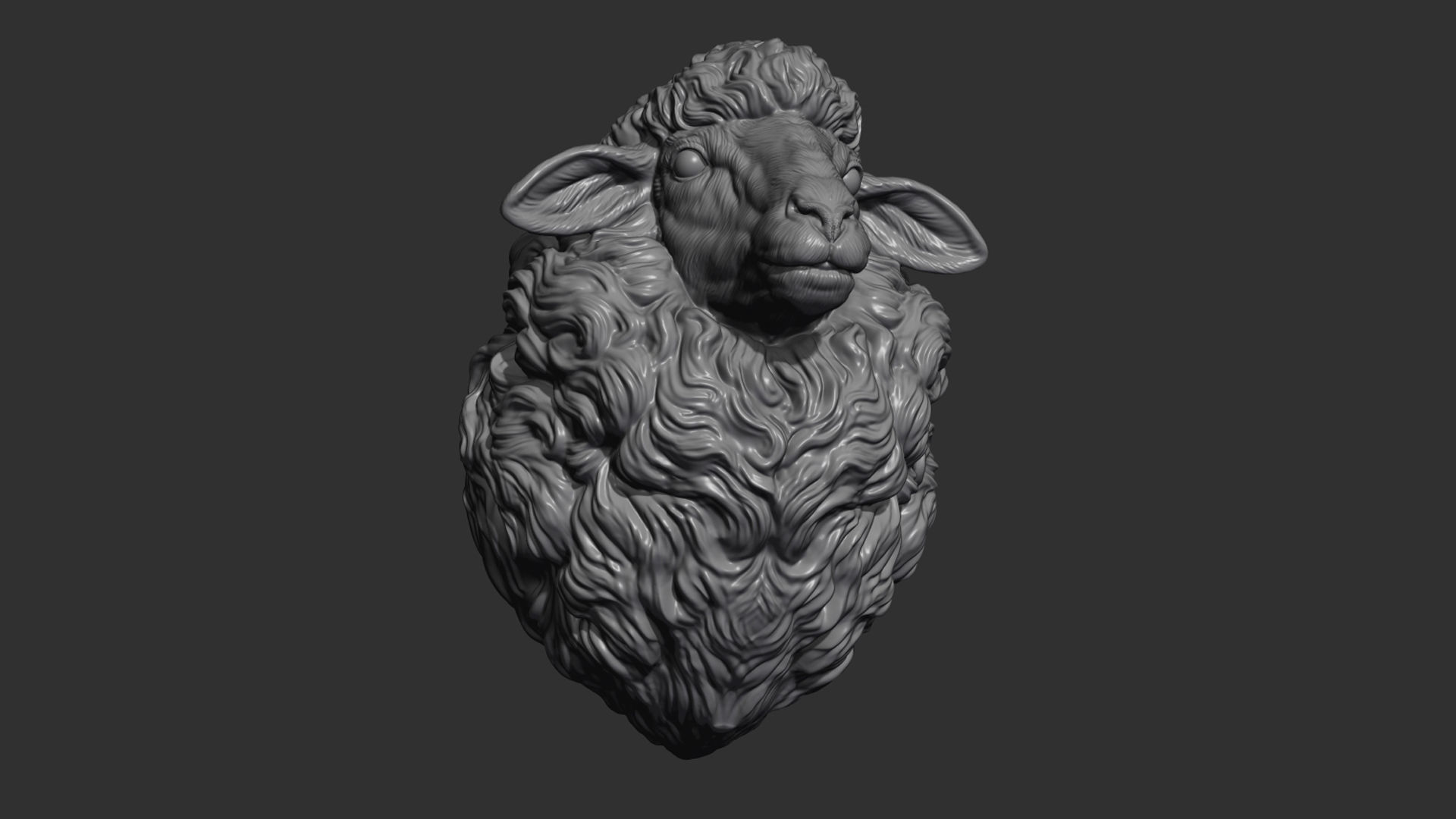 Sheep head 3D print model_11