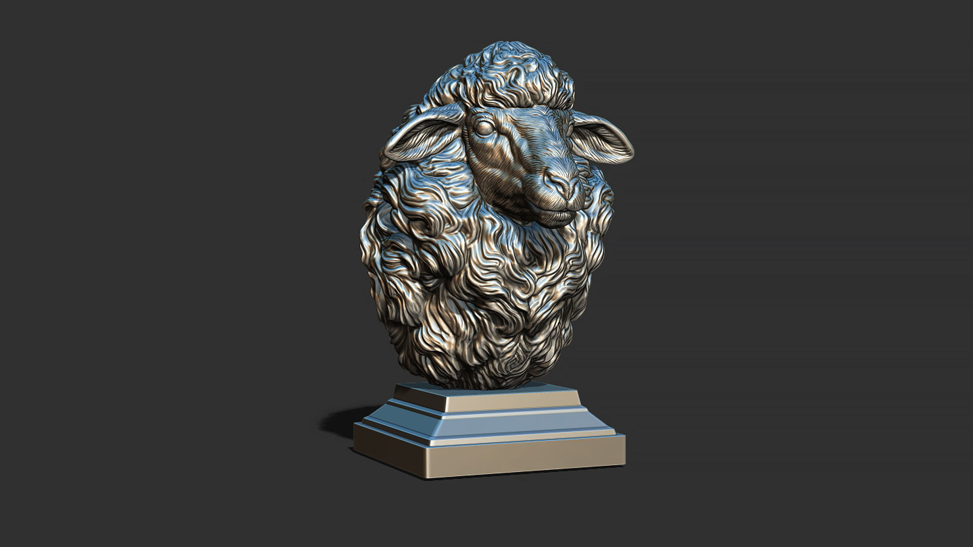Sheep head 3D print model_14