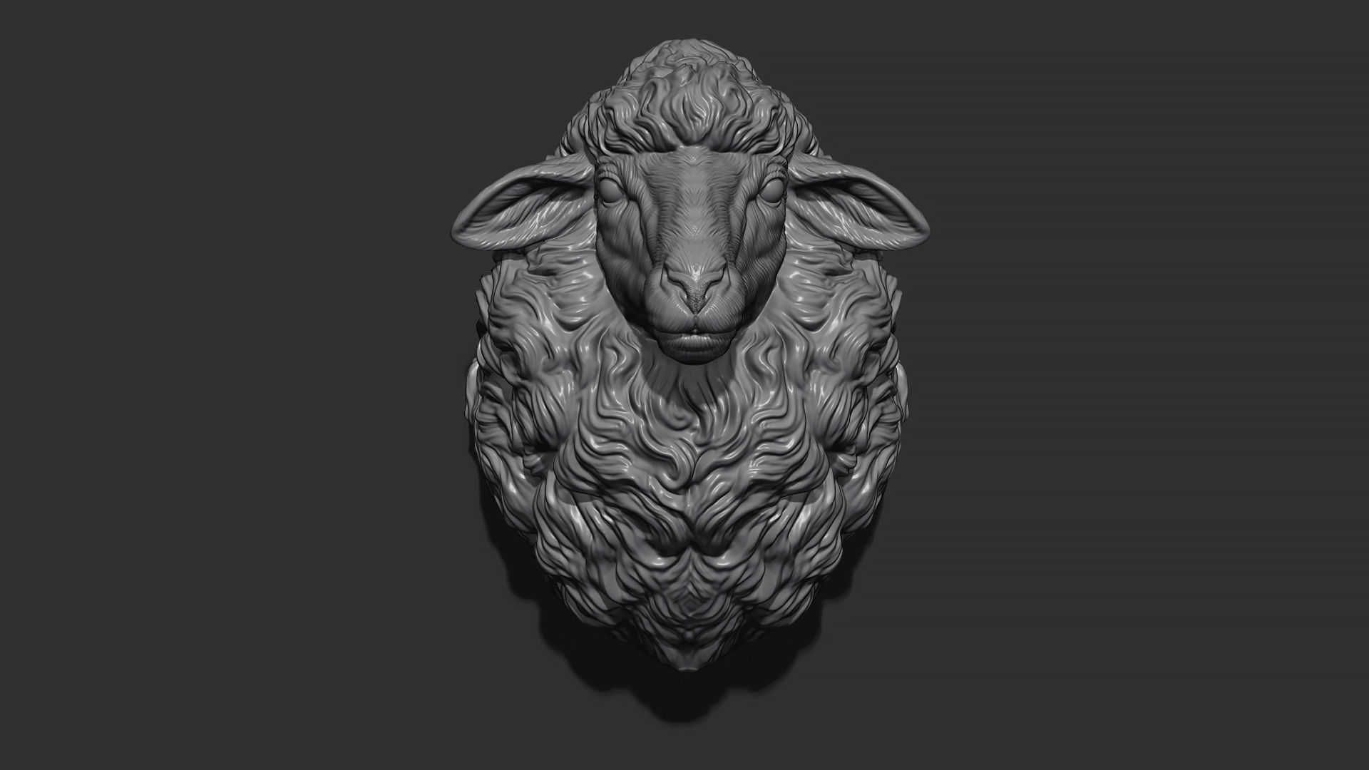 Sheep head 3D print model_7