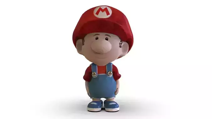 Baby Mario Low-poly 3D model