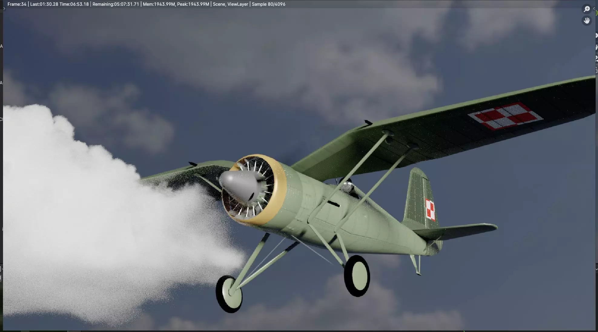 PZL 11 C Polish Gullwing Fighter 3D model