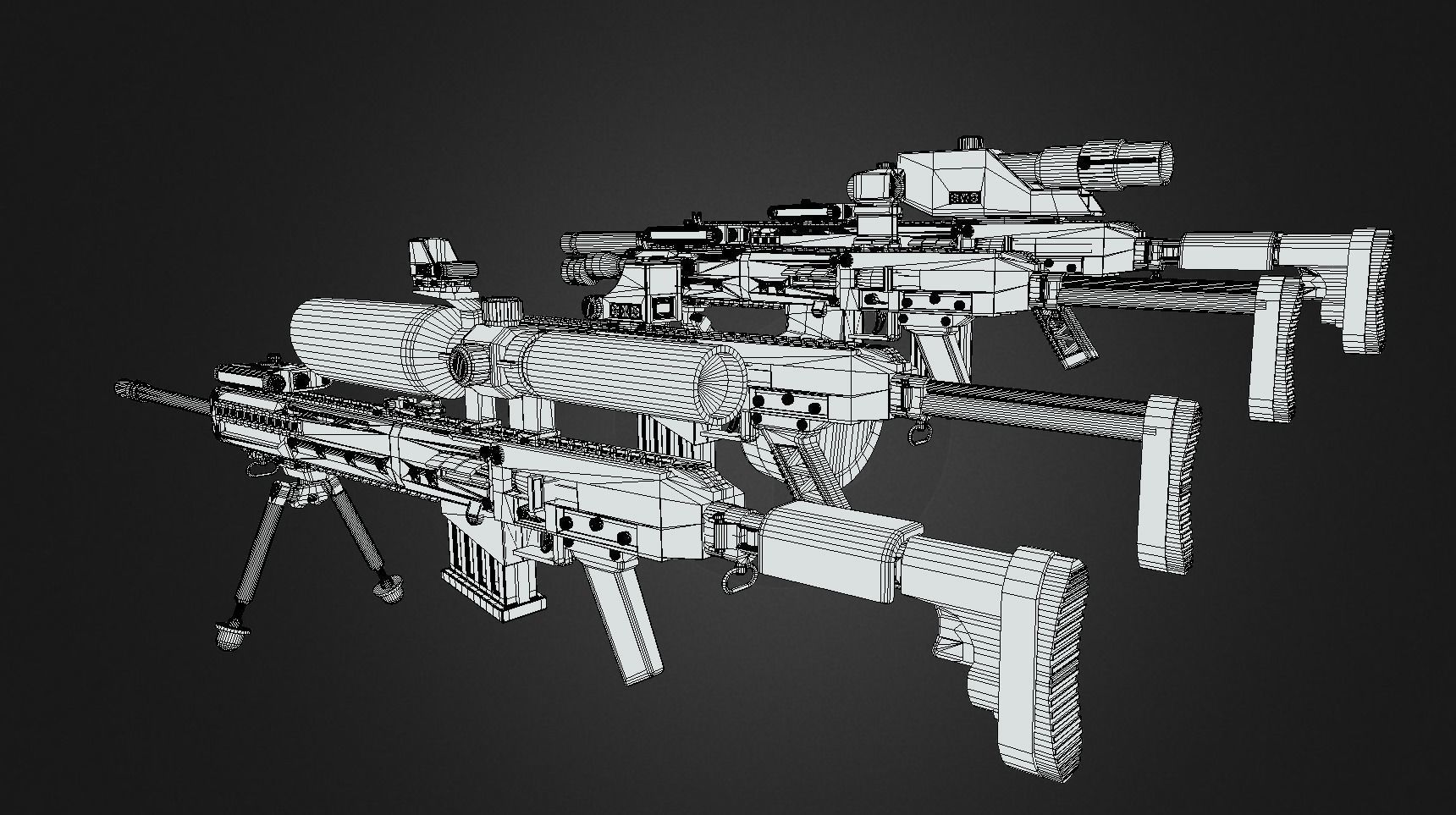 Modular assault rifle 3D model_4
