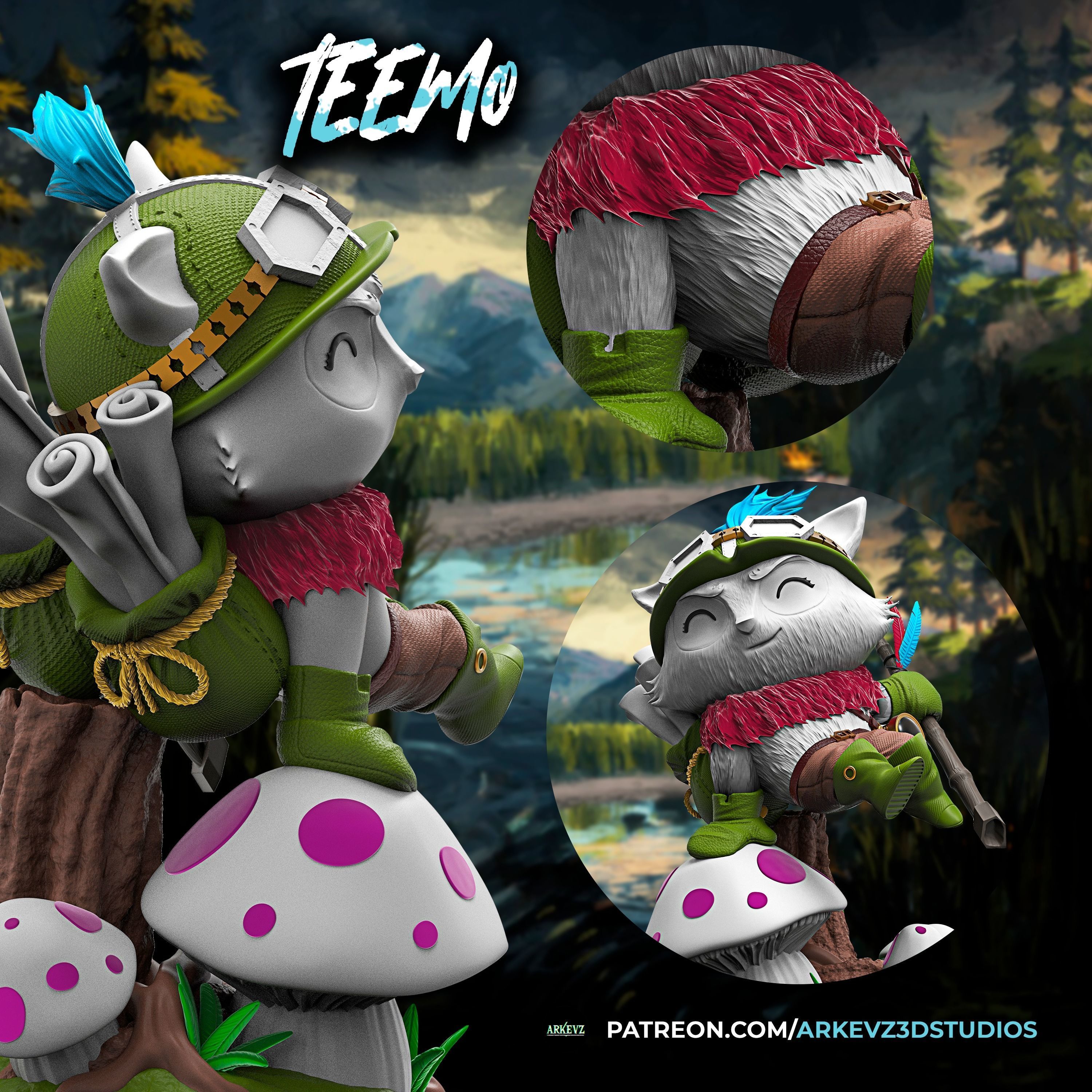 Teemo - League Of Legends 3D print model_1