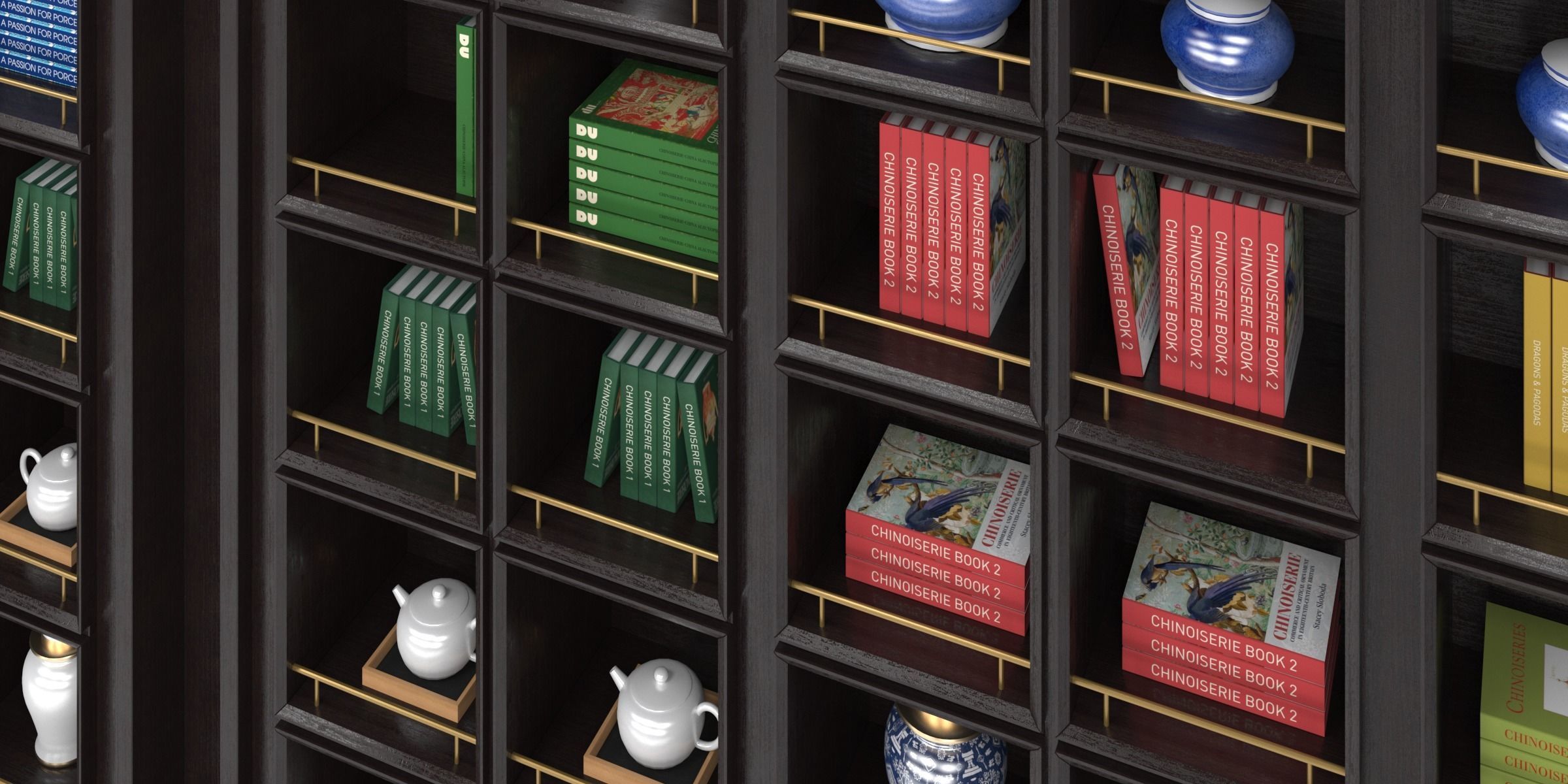 CHINOISERIE BOOKCASE Low-poly 3D model_8