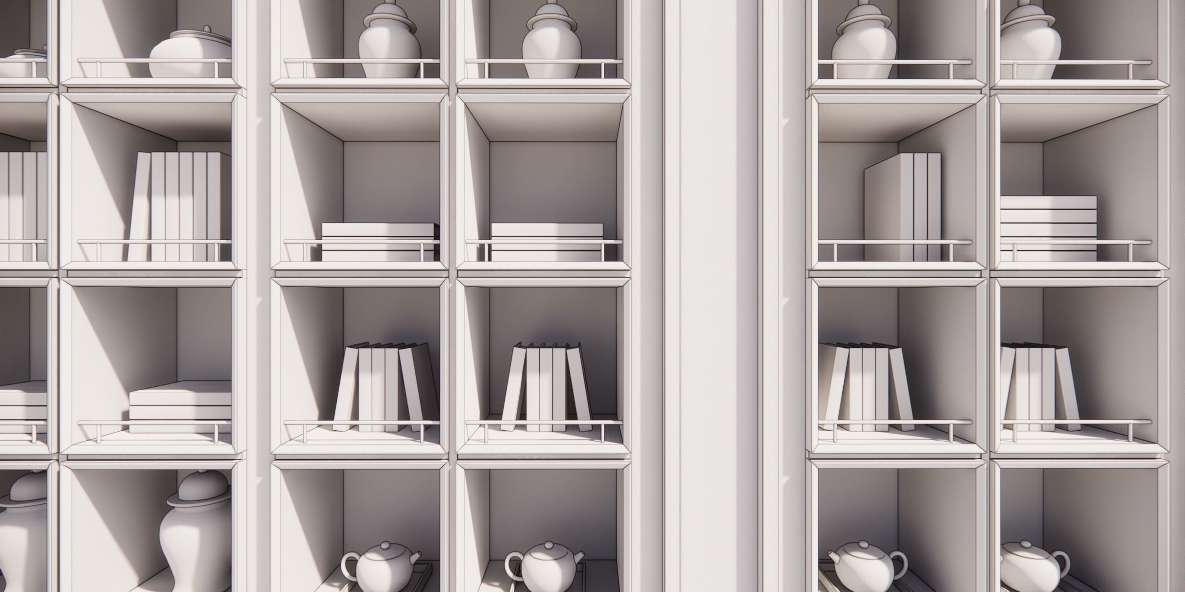 CHINOISERIE BOOKCASE Low-poly 3D model_13