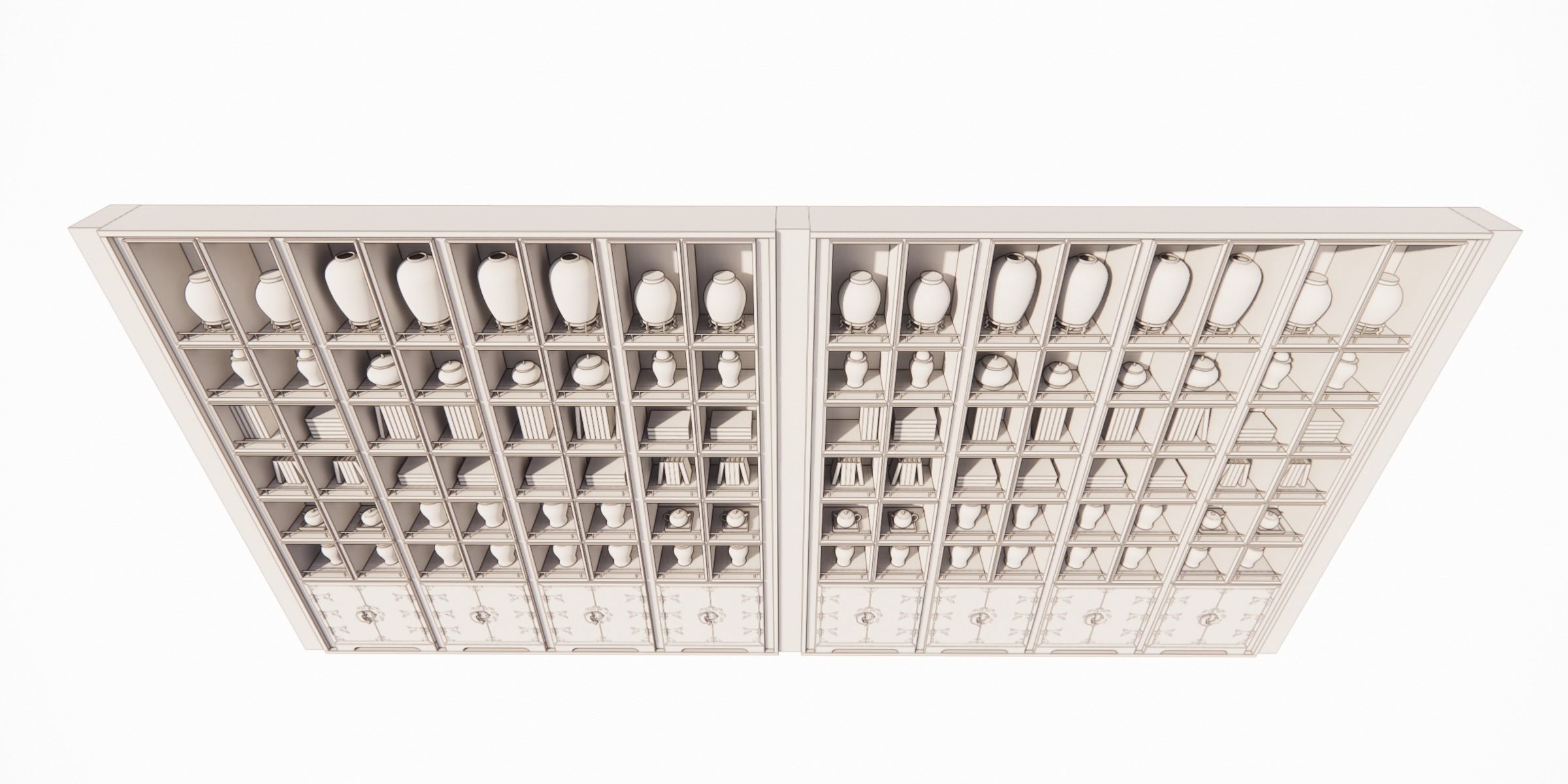 CHINOISERIE BOOKCASE Low-poly 3D model_10