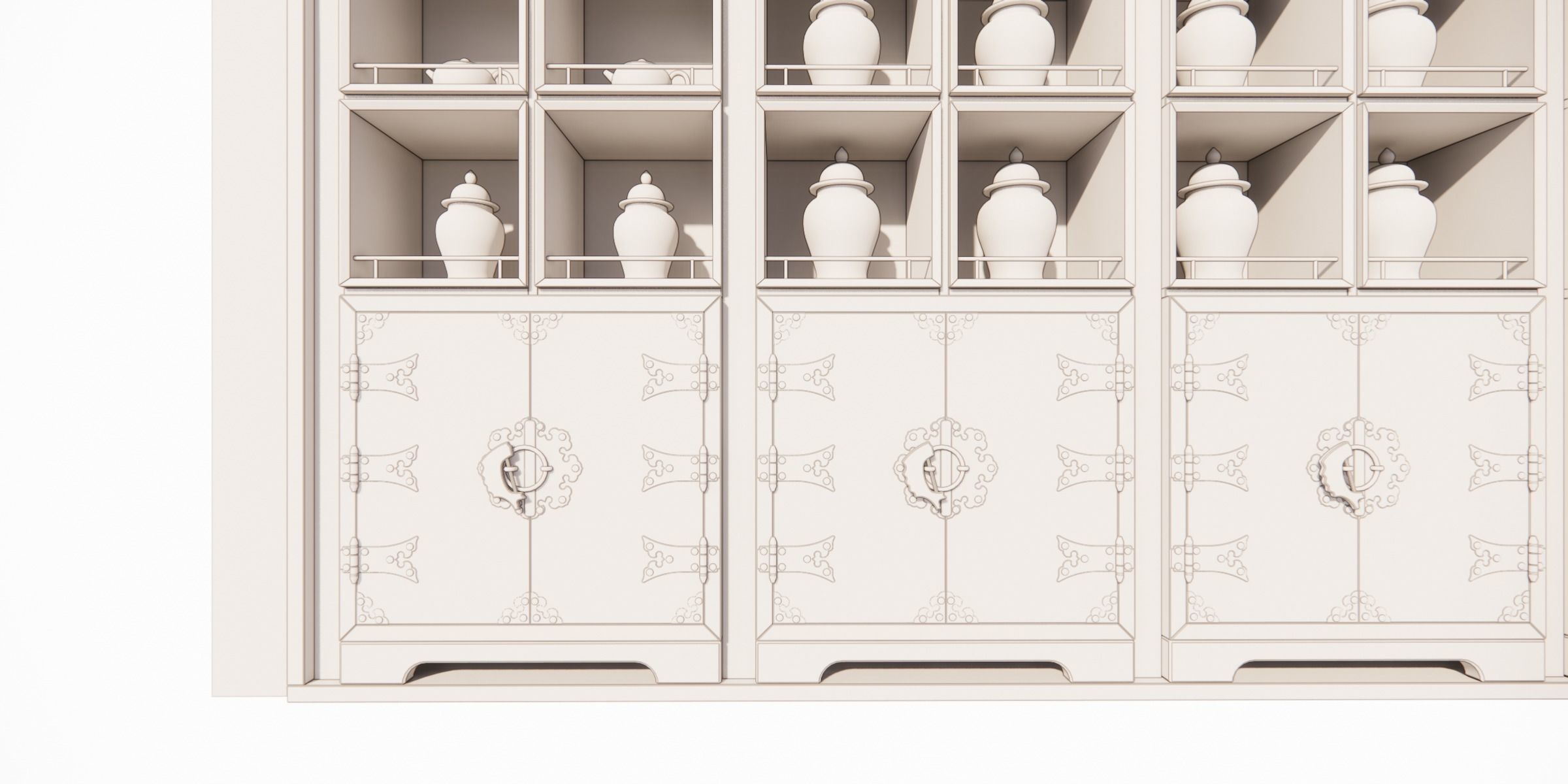 CHINOISERIE BOOKCASE Low-poly 3D model_12