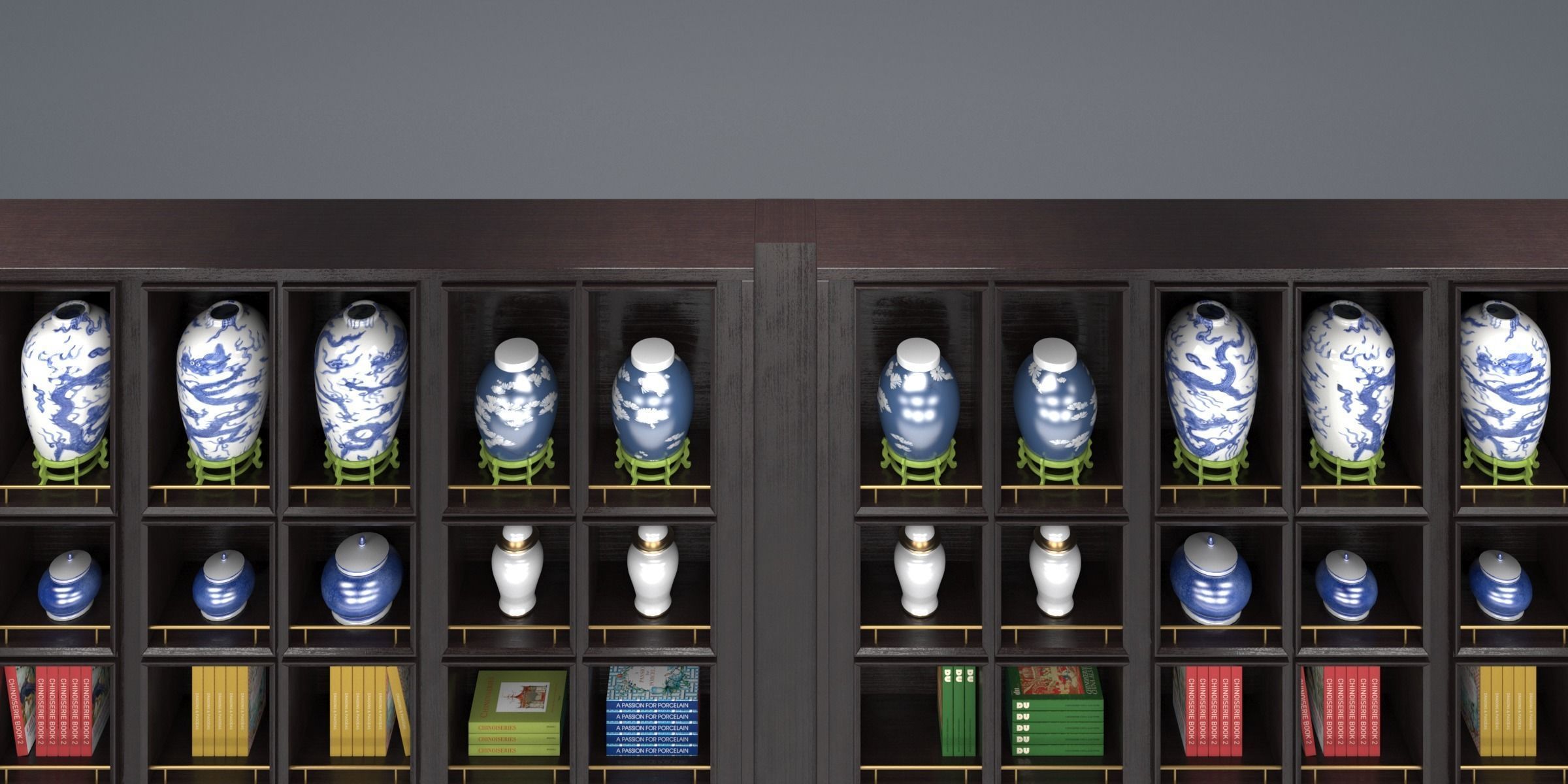 CHINOISERIE BOOKCASE Low-poly 3D model_6