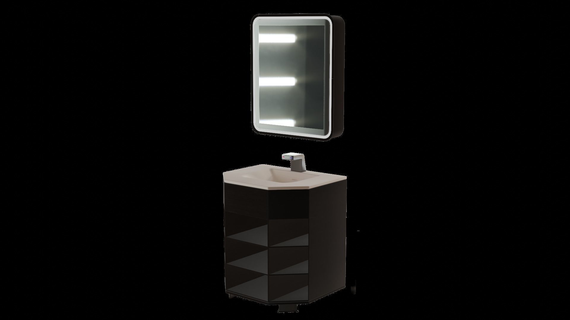 CYBERPUNK COLLECTION BATHROOM VANITY MIRROR COUNTER 3D model_7