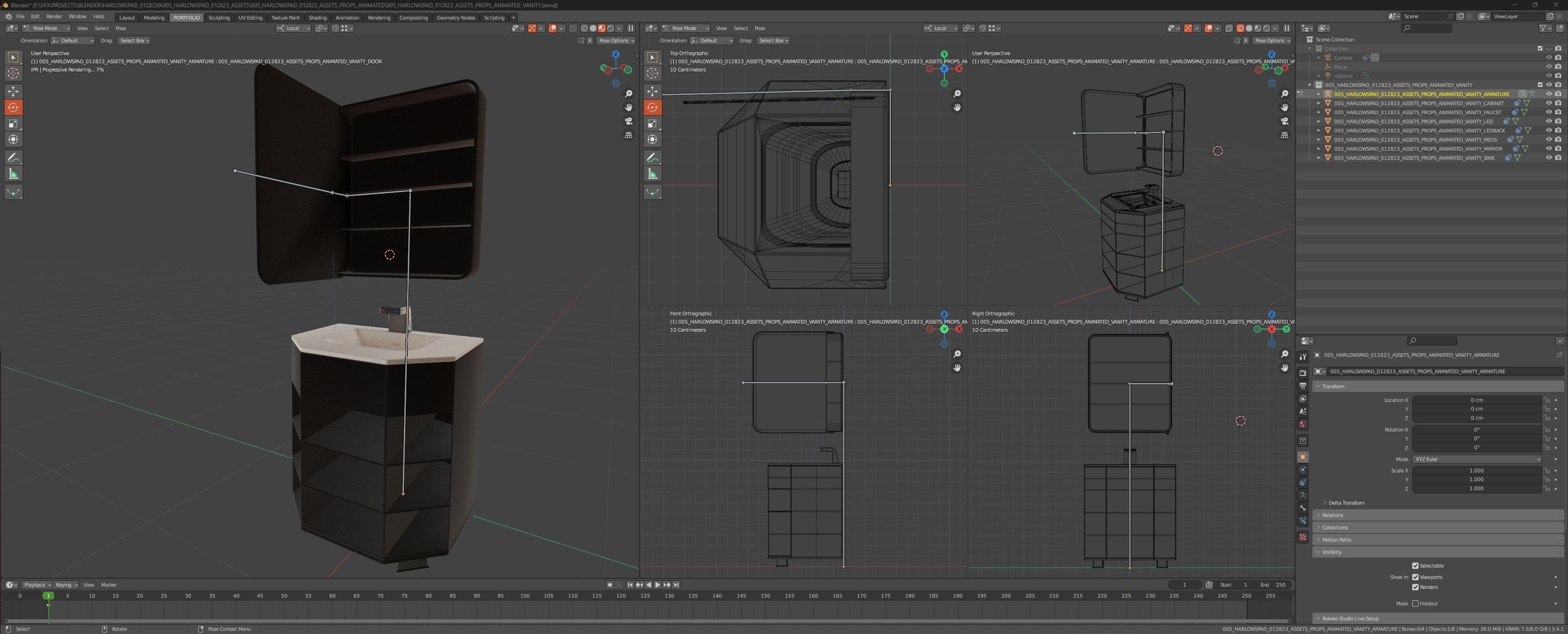 CYBERPUNK COLLECTION BATHROOM VANITY MIRROR COUNTER 3D model_2