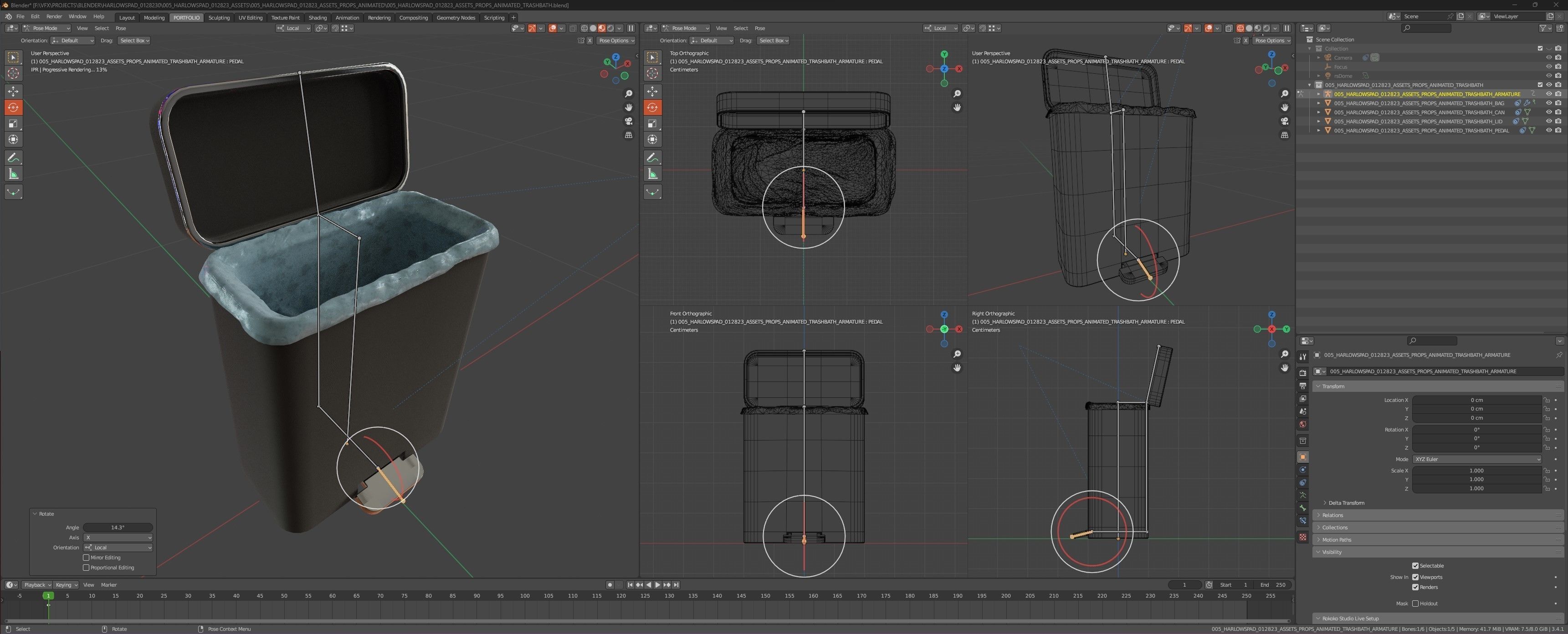 CYBERPUNK COLLECTION BATHROOM TRASH BIN Low-poly 3D model_1