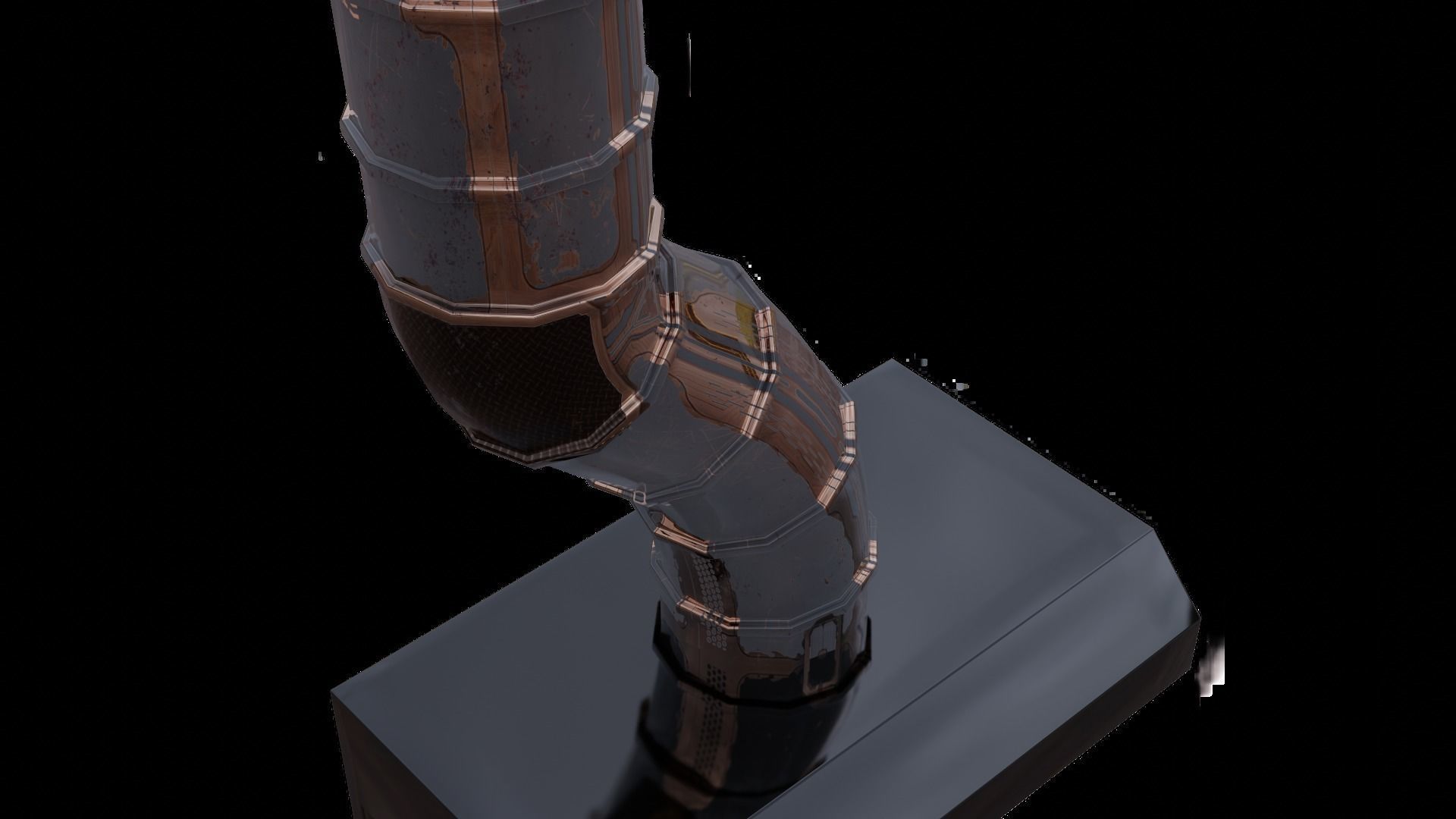 CYBERPUNK COLLECTION KITCHEN STOVE TOP WITH OVEN AND VENT 3D model_5