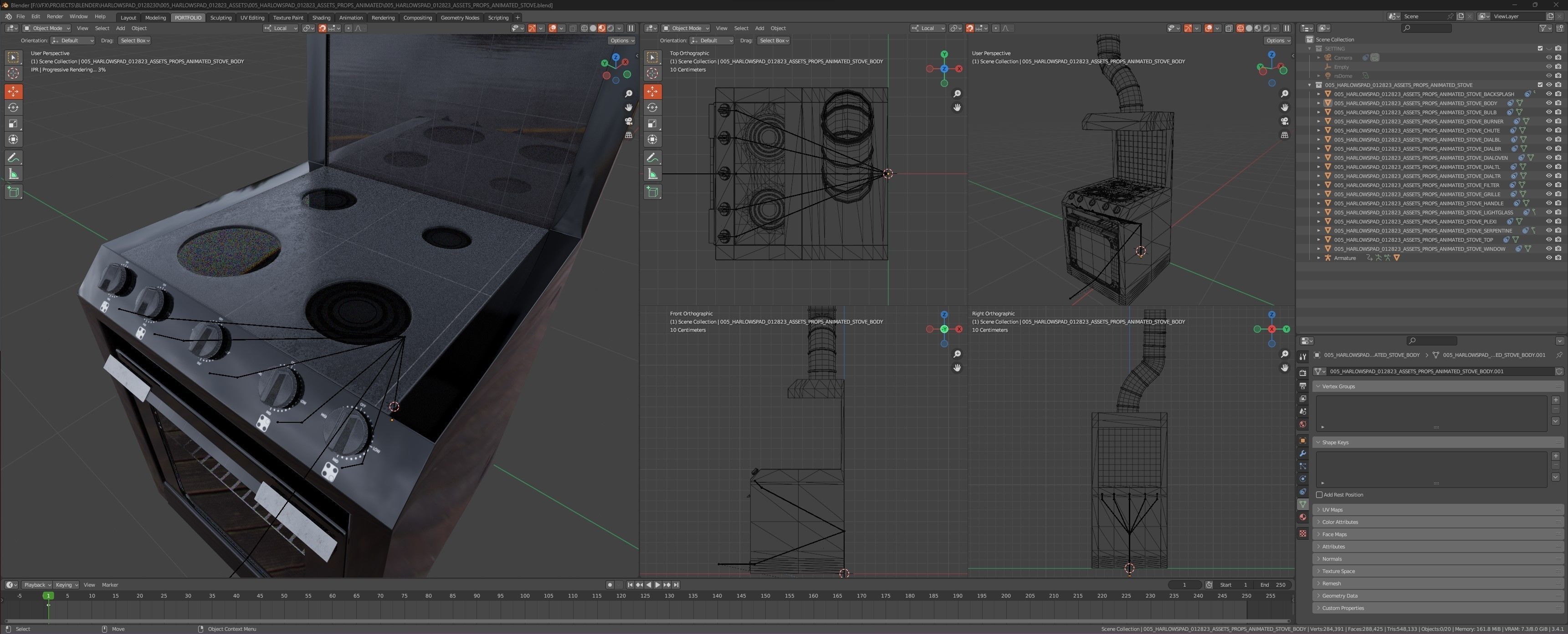 CYBERPUNK COLLECTION KITCHEN STOVE TOP WITH OVEN AND VENT 3D model_1