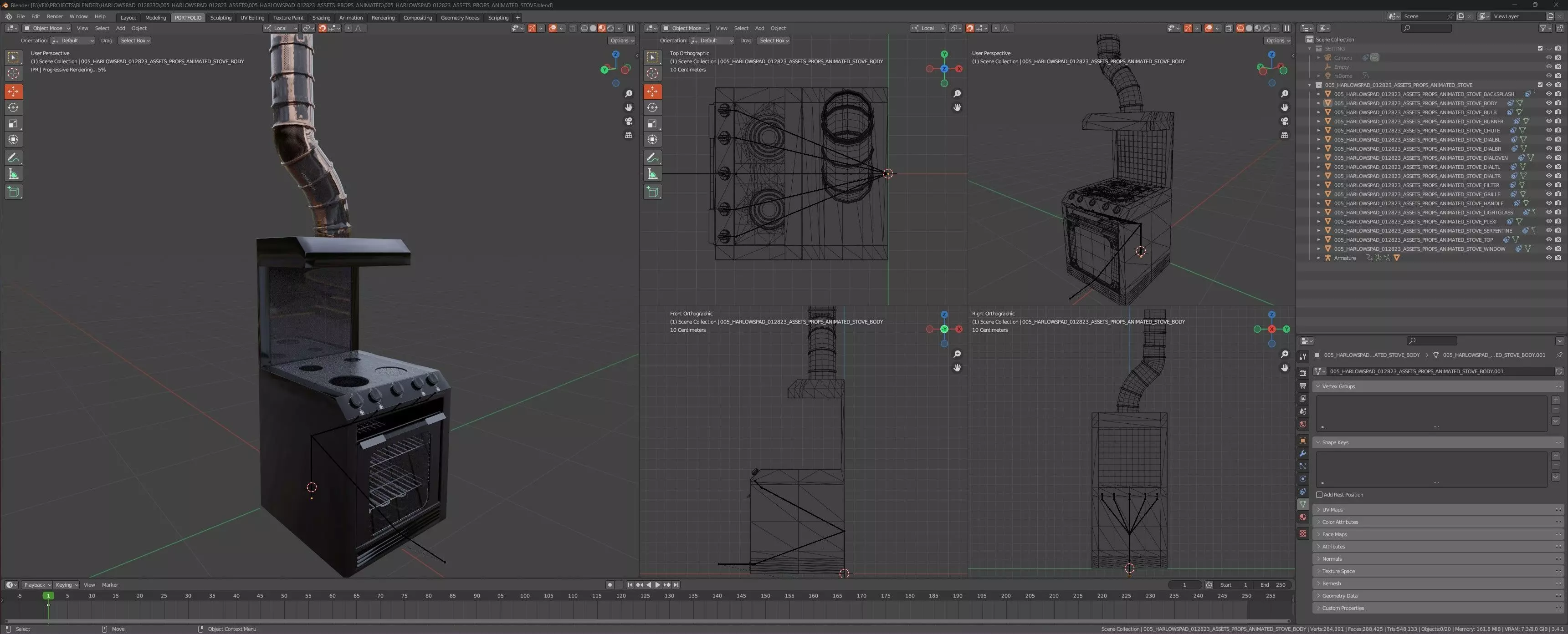 CYBERPUNK COLLECTION KITCHEN STOVE TOP WITH OVEN AND VENT 3D model_0