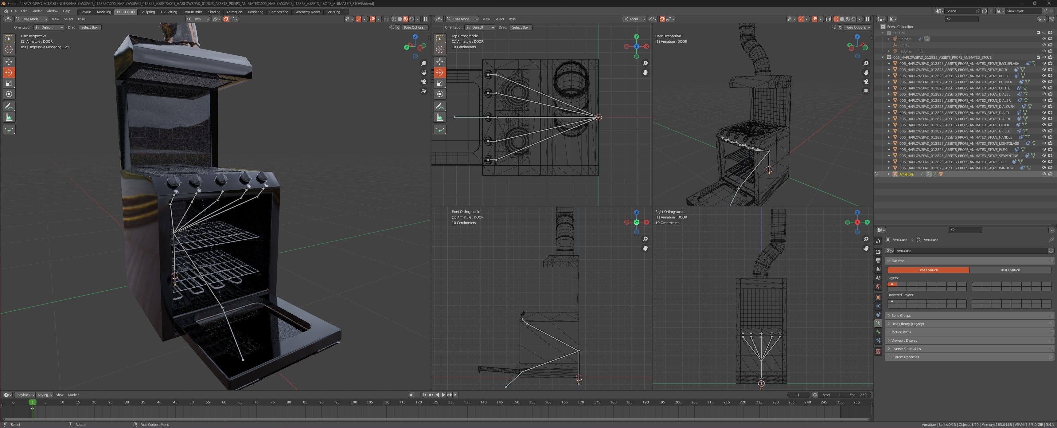 CYBERPUNK COLLECTION KITCHEN STOVE TOP WITH OVEN AND VENT 3D model_2