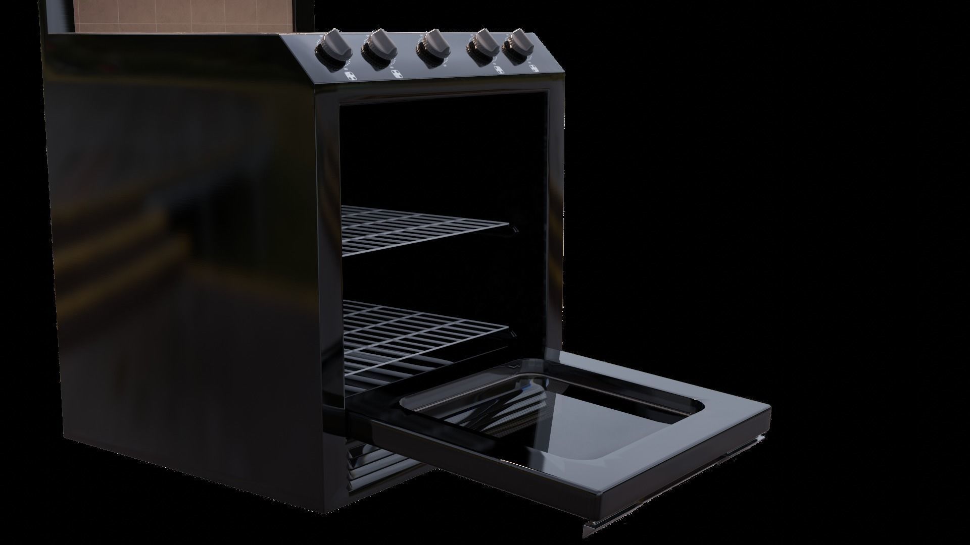 CYBERPUNK COLLECTION KITCHEN STOVE TOP WITH OVEN AND VENT 3D model_7