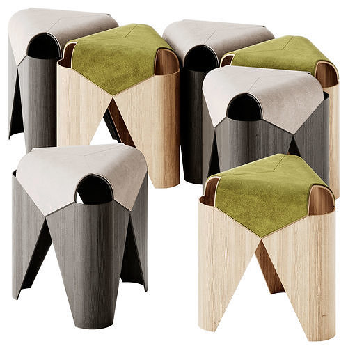 Falabella Upholstered Stool by Offecct 3D model