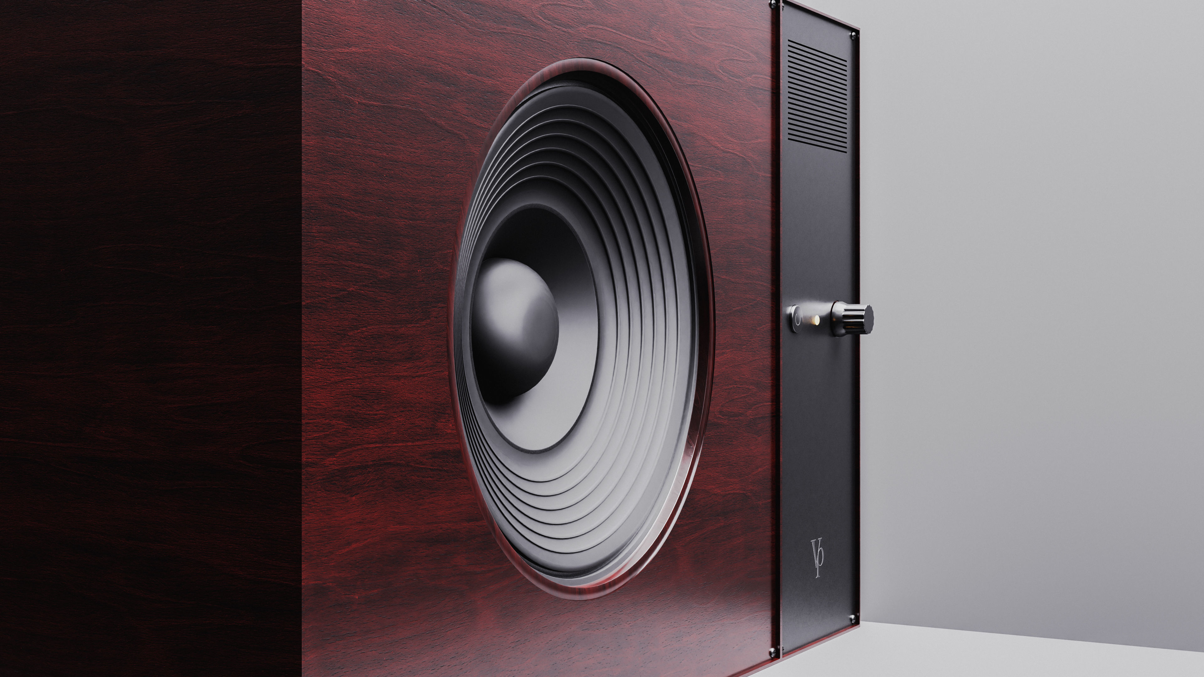 Wooden audio speaker 3D model_3