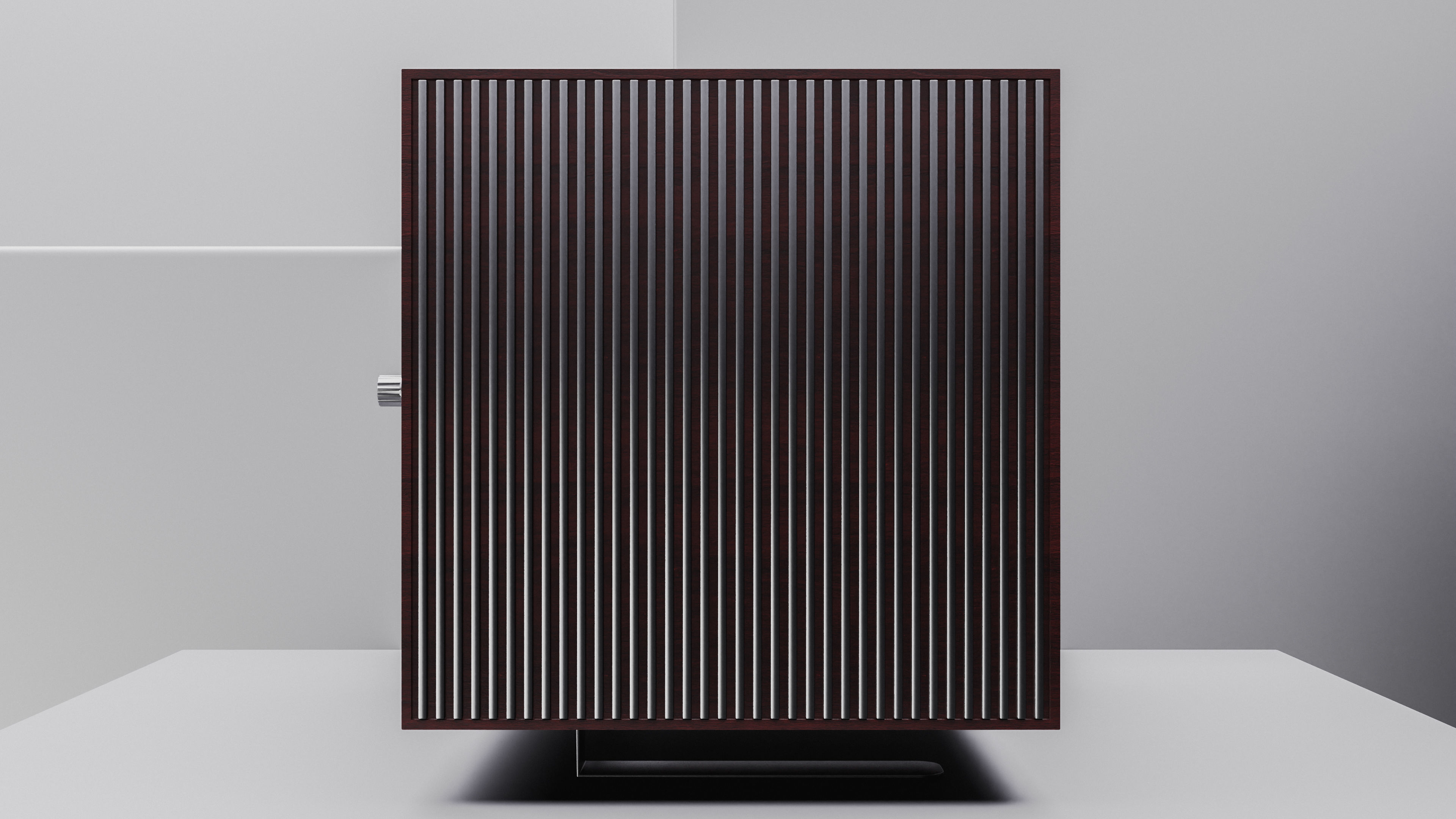 Wooden audio speaker 3D model_4