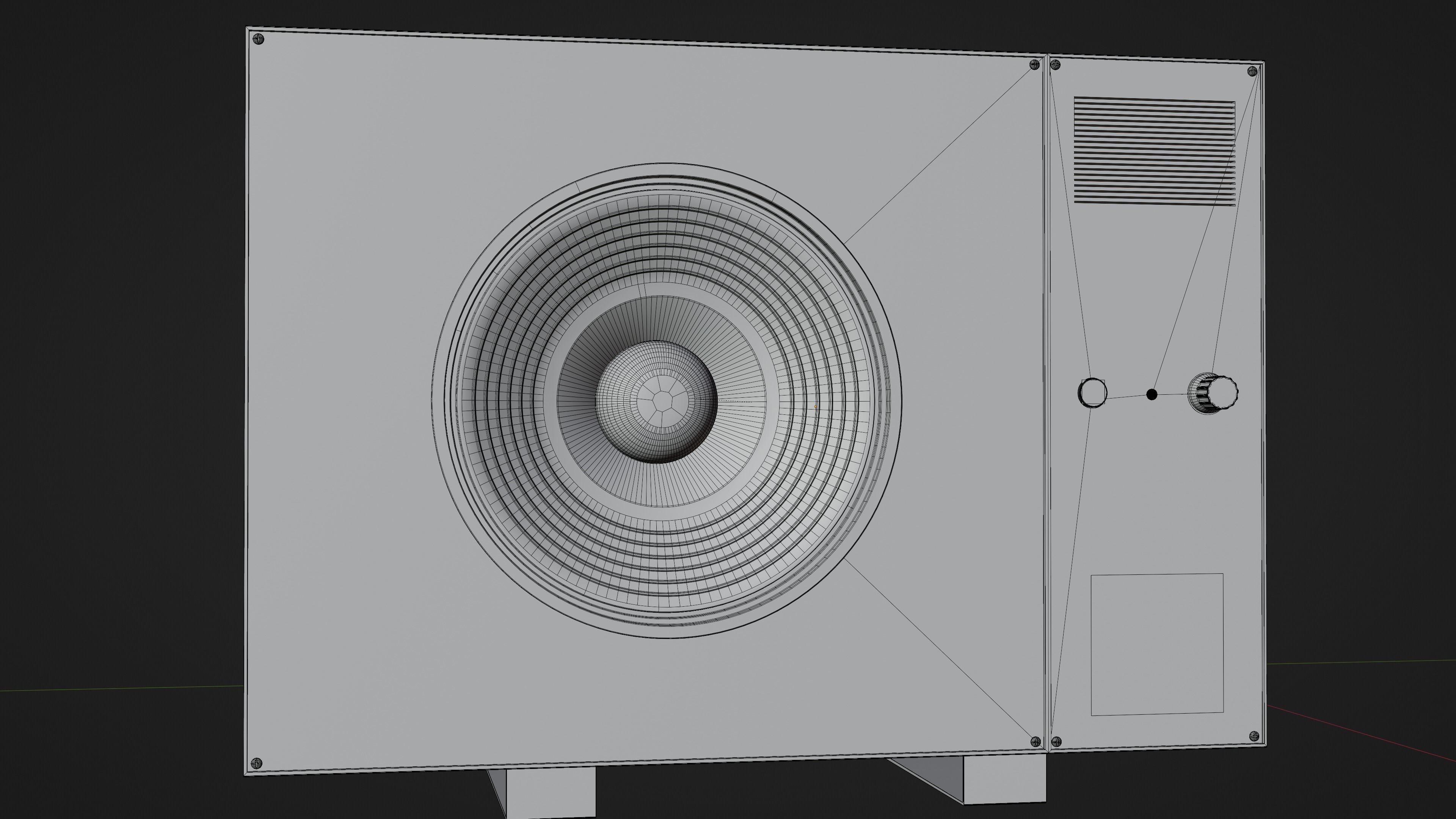 Wooden audio speaker 3D model_5