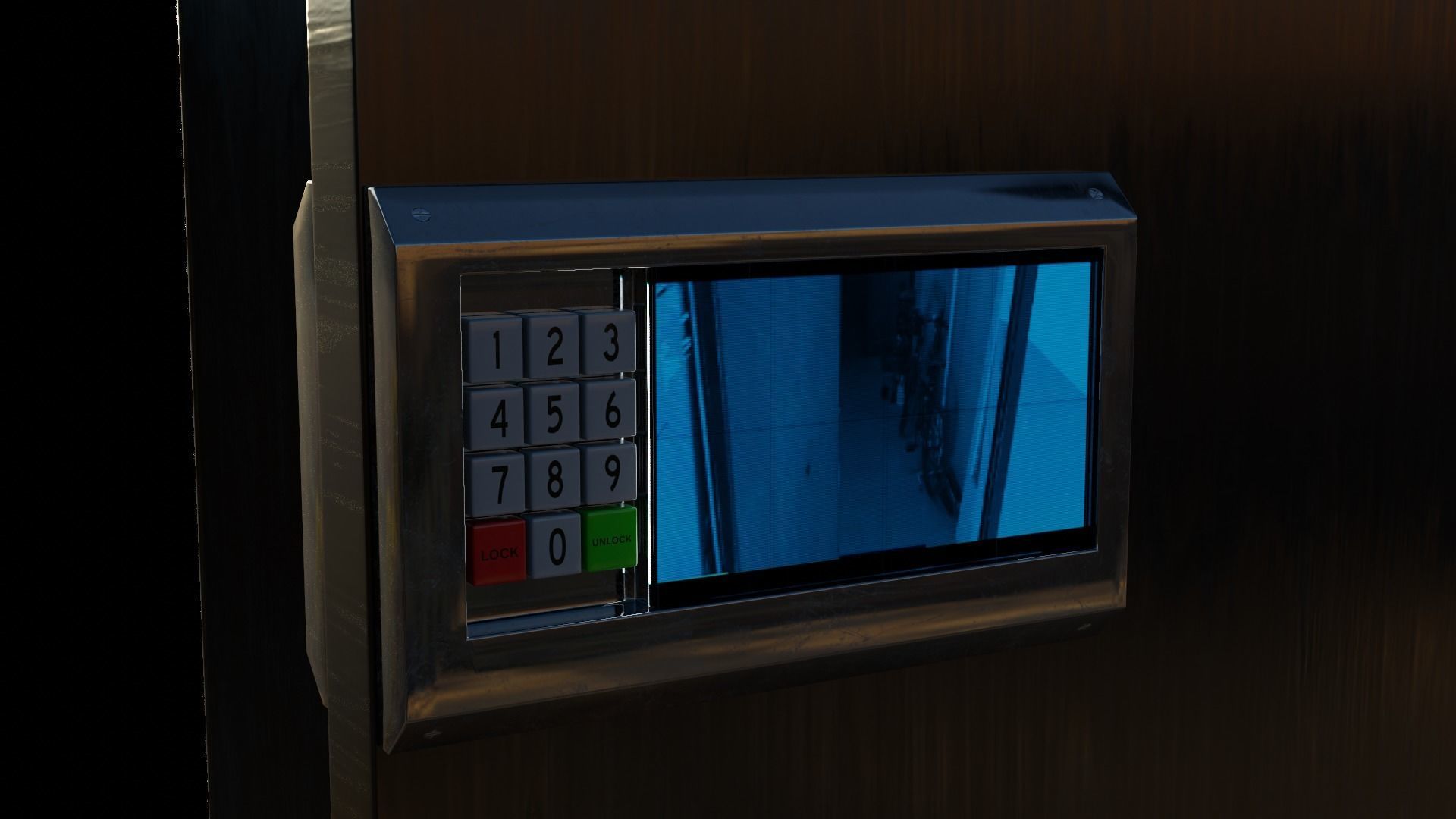 CYBERPUNK COLLECTION FRONT DOOR CONVERTIBLE TO INTERIOR DOOR Low-poly 3D model_12