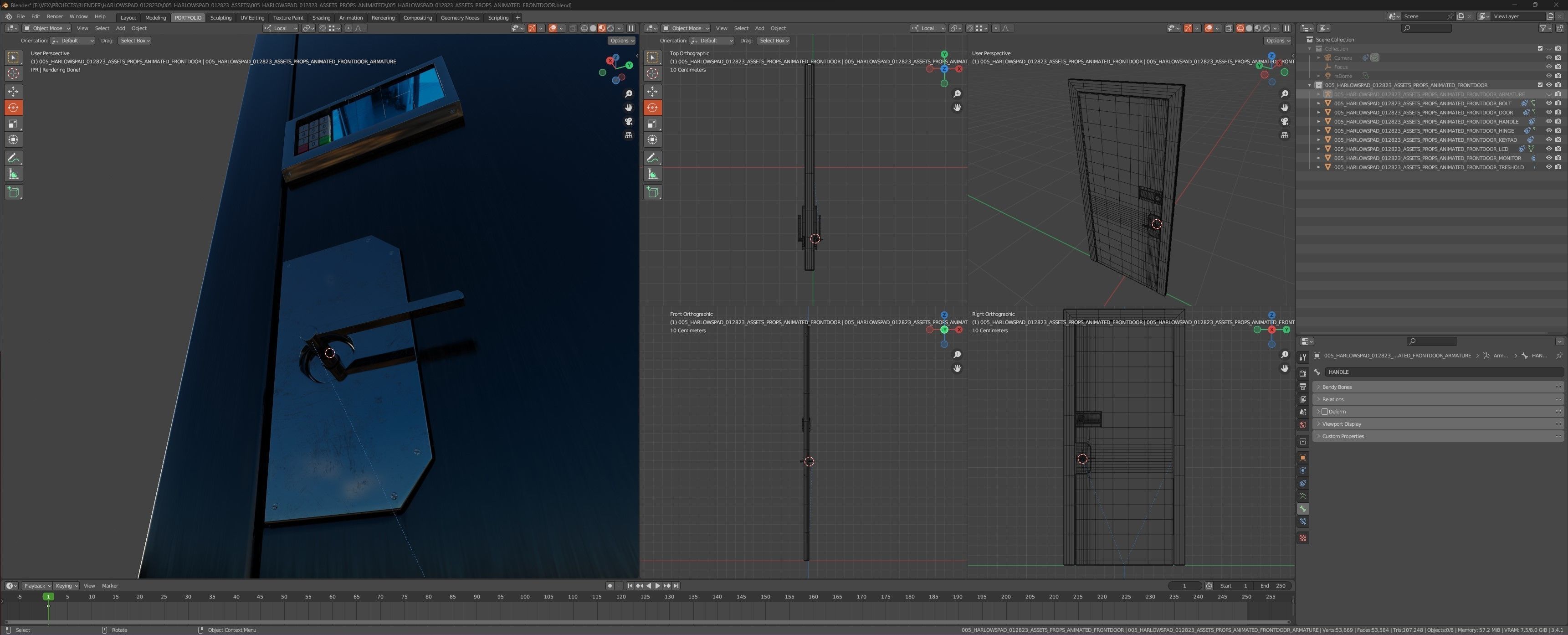 CYBERPUNK COLLECTION FRONT DOOR CONVERTIBLE TO INTERIOR DOOR Low-poly 3D model_2