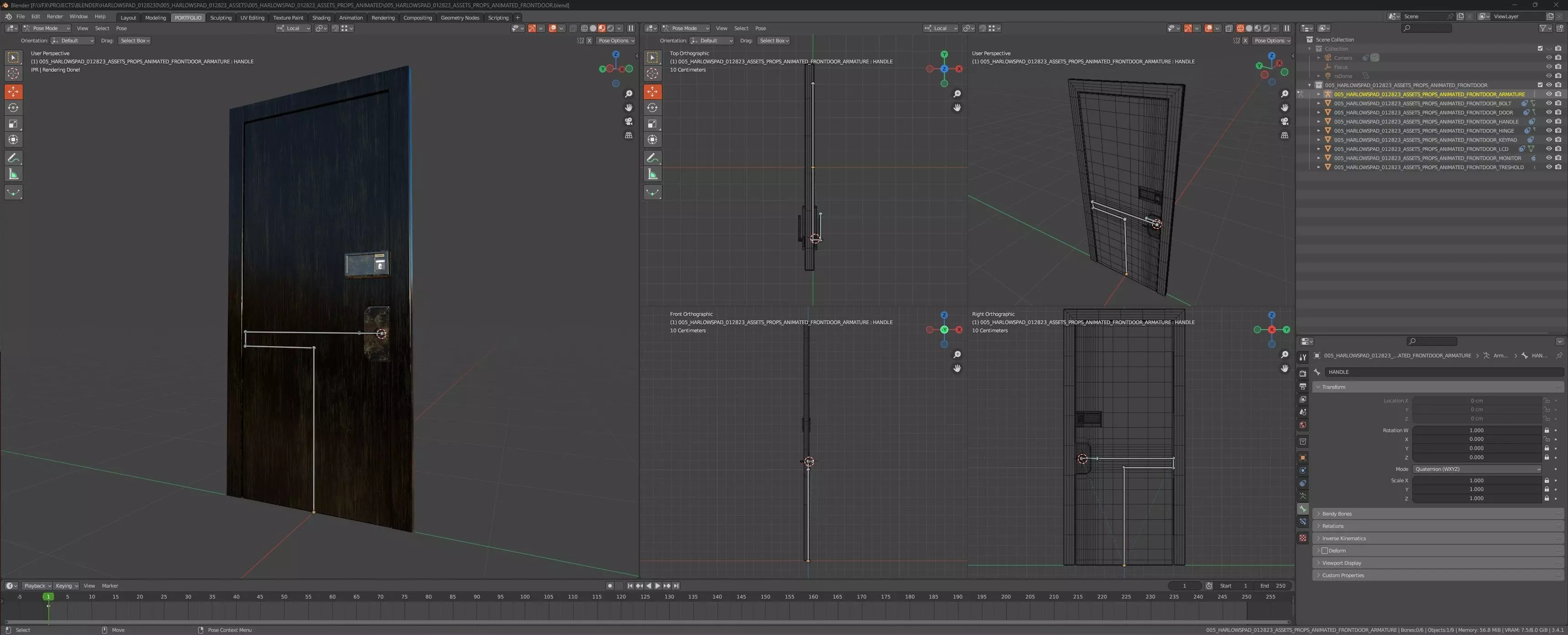 CYBERPUNK COLLECTION FRONT DOOR CONVERTIBLE TO INTERIOR DOOR Low-poly 3D model_0