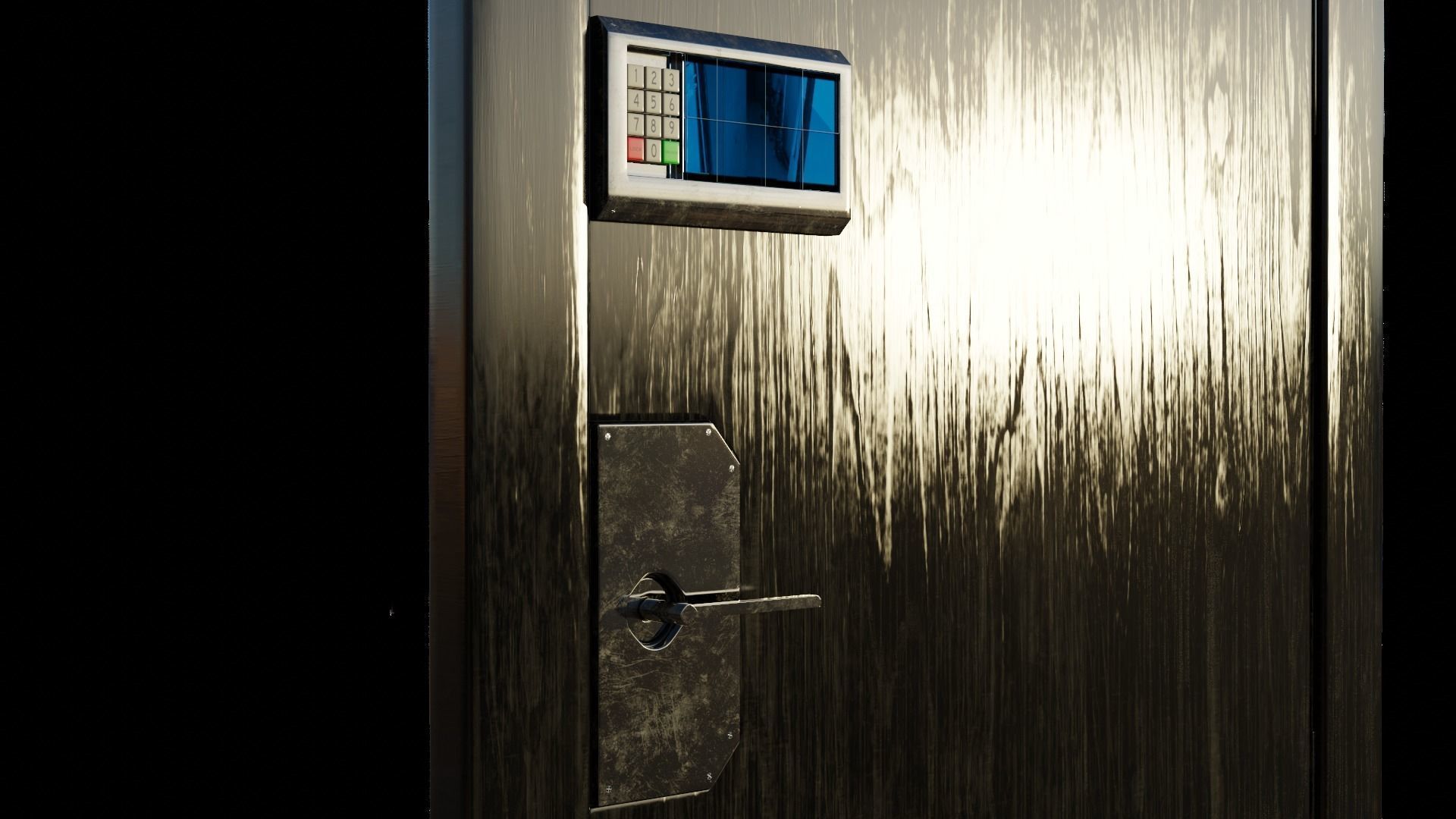 CYBERPUNK COLLECTION FRONT DOOR CONVERTIBLE TO INTERIOR DOOR Low-poly 3D model_11