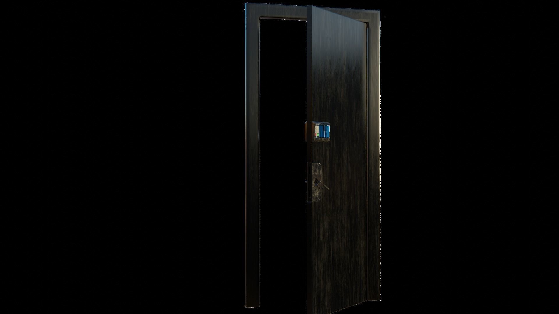 CYBERPUNK COLLECTION FRONT DOOR CONVERTIBLE TO INTERIOR DOOR Low-poly 3D model_7