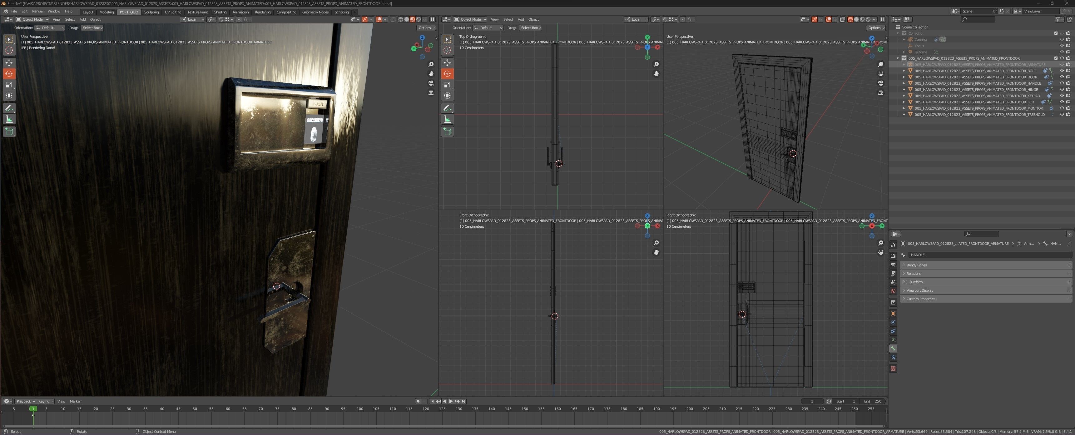 CYBERPUNK COLLECTION FRONT DOOR CONVERTIBLE TO INTERIOR DOOR Low-poly 3D model_4