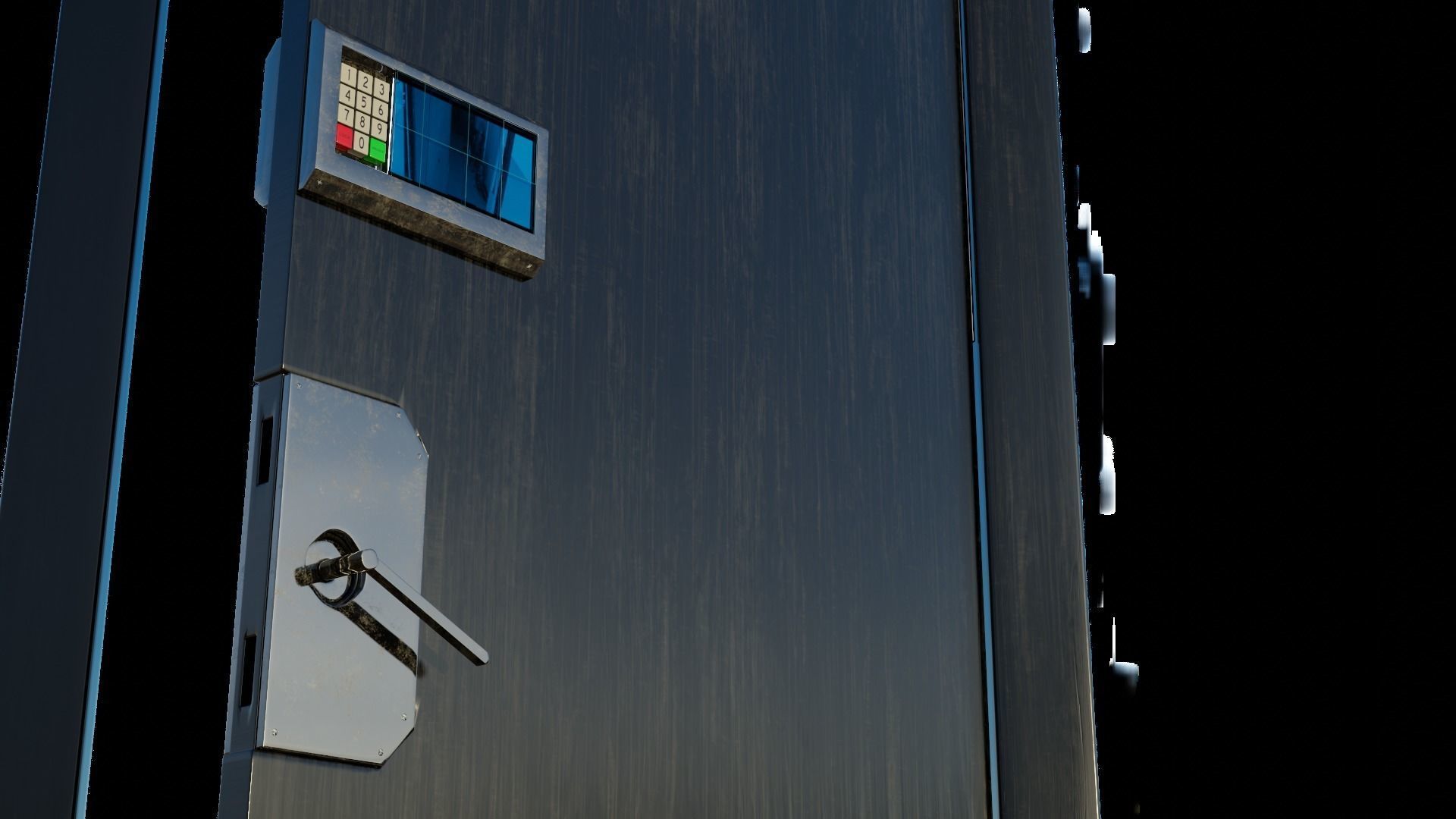 CYBERPUNK COLLECTION FRONT DOOR CONVERTIBLE TO INTERIOR DOOR Low-poly 3D model_10