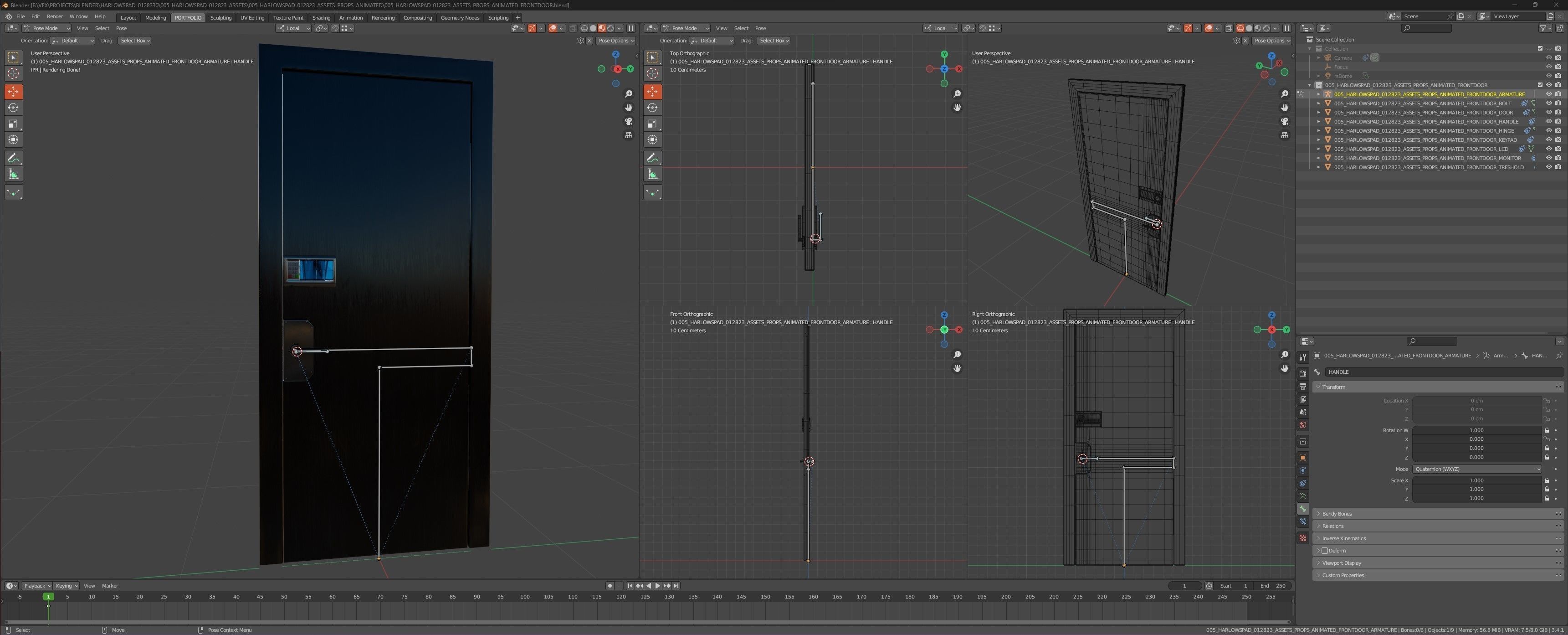 CYBERPUNK COLLECTION FRONT DOOR CONVERTIBLE TO INTERIOR DOOR Low-poly 3D model_1
