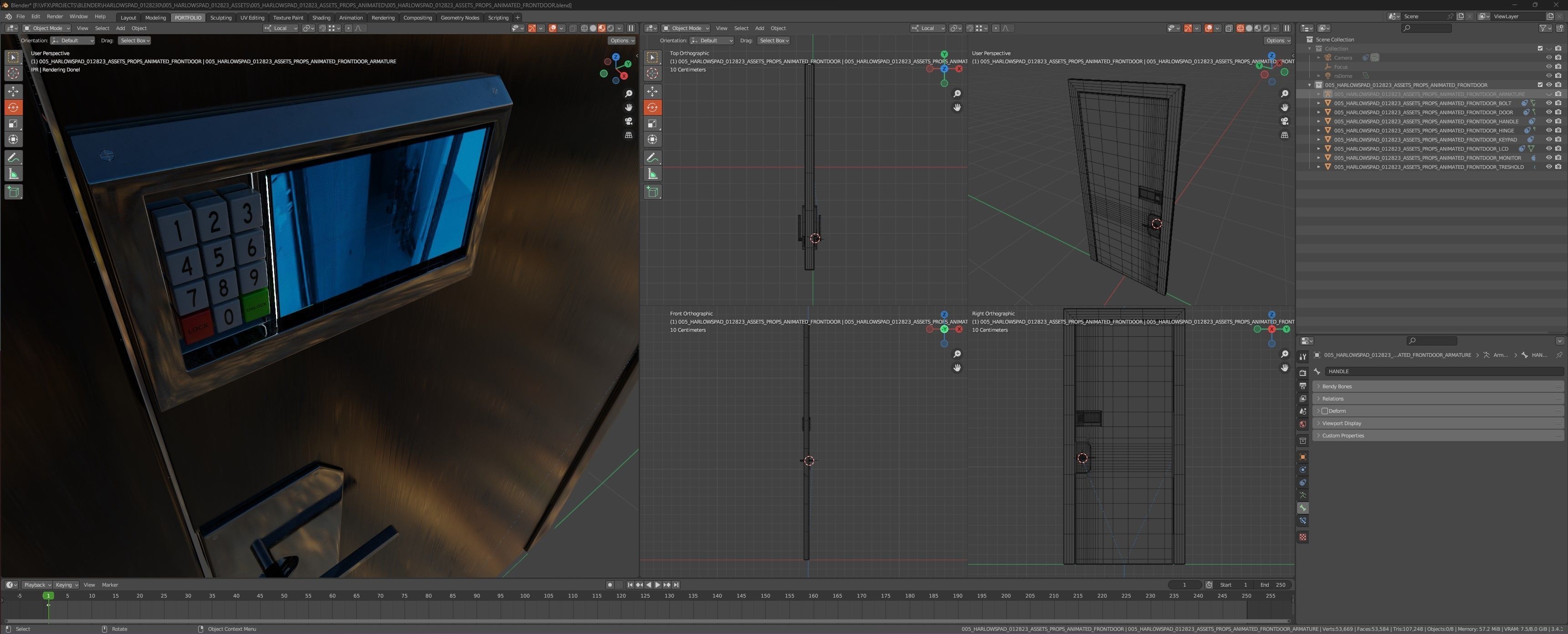 CYBERPUNK COLLECTION FRONT DOOR CONVERTIBLE TO INTERIOR DOOR Low-poly 3D model_3