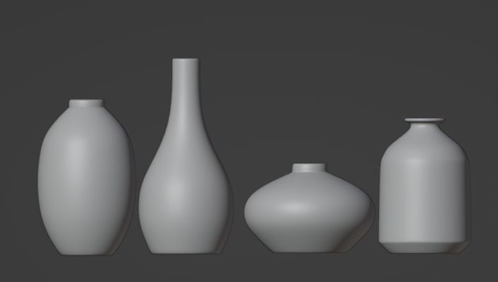 Vases Low-poly 3D model_1