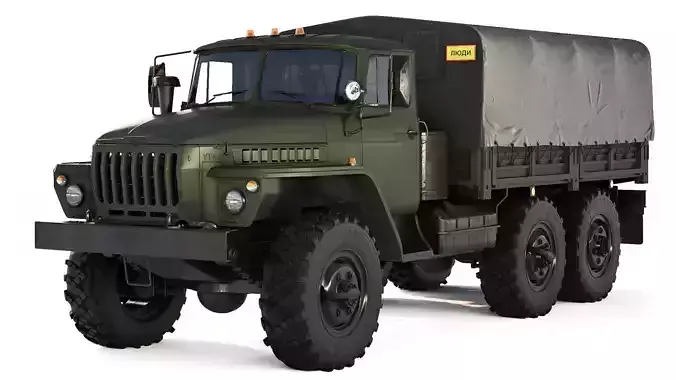 Ural 4320 tarpaulin body 1980 3D model