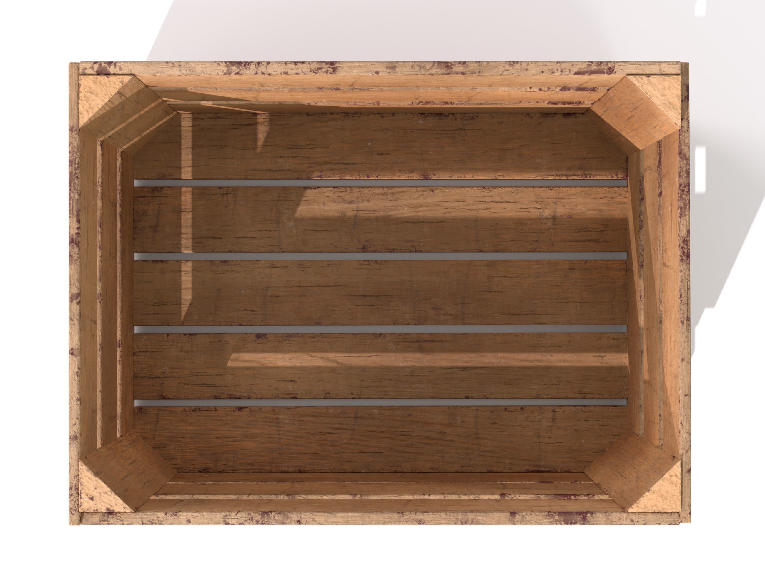 Wooden Fruit Crate 01 Low-poly 3D model_7