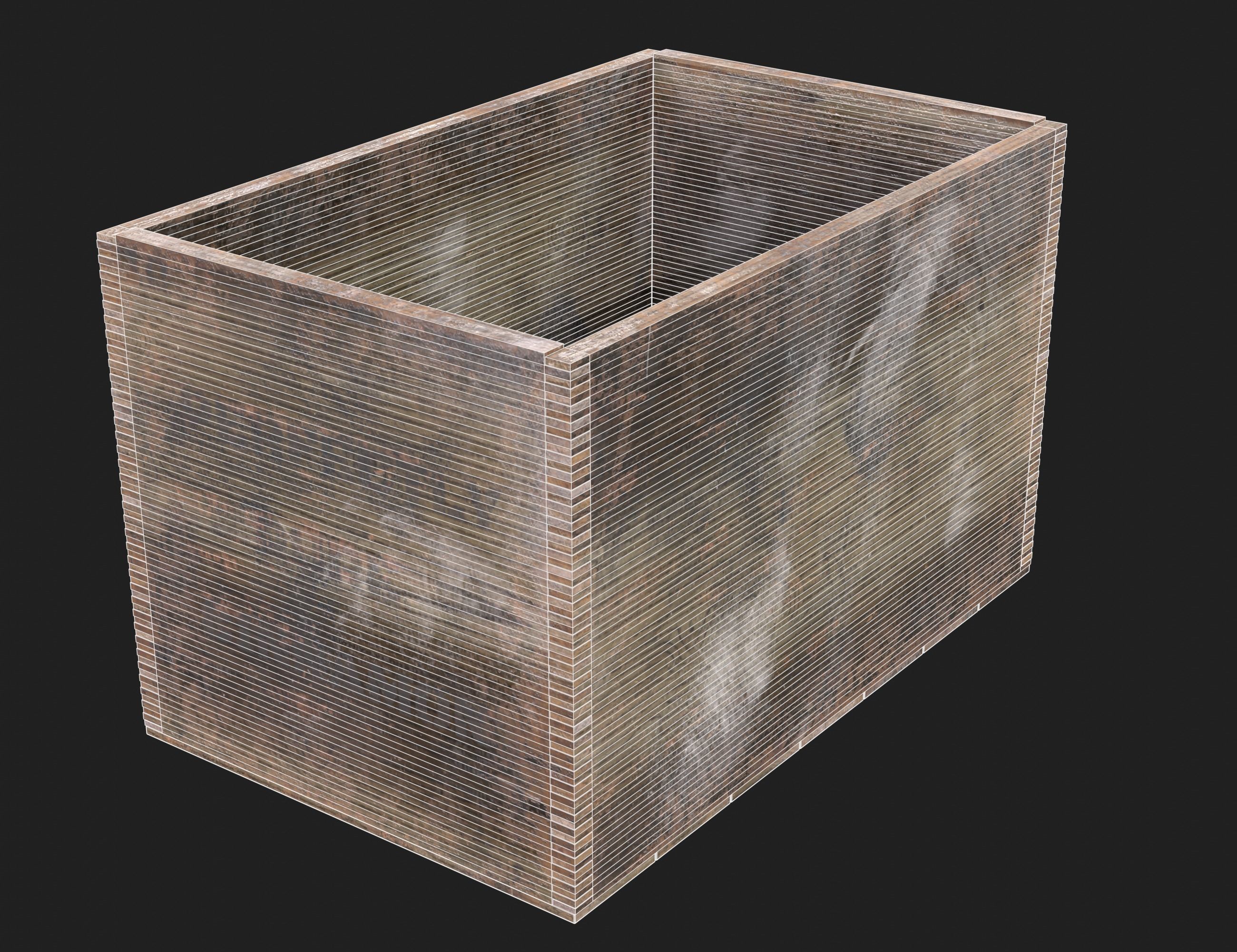 Wooden Cinnamon box Low-poly 3D model_11
